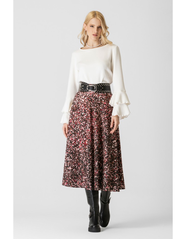 Φούστα εμπριμέ κρεπ κλος Serendipity