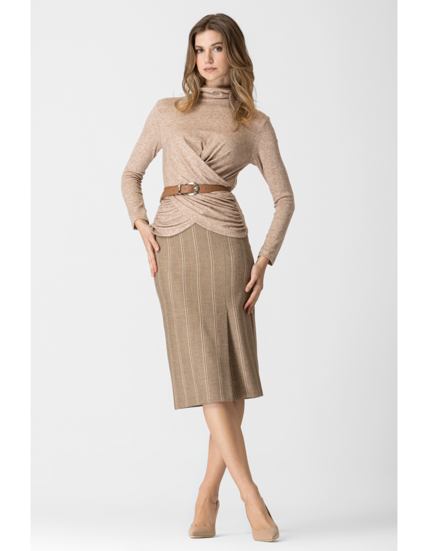 Φούστα Ριγέ Lurex Goldy