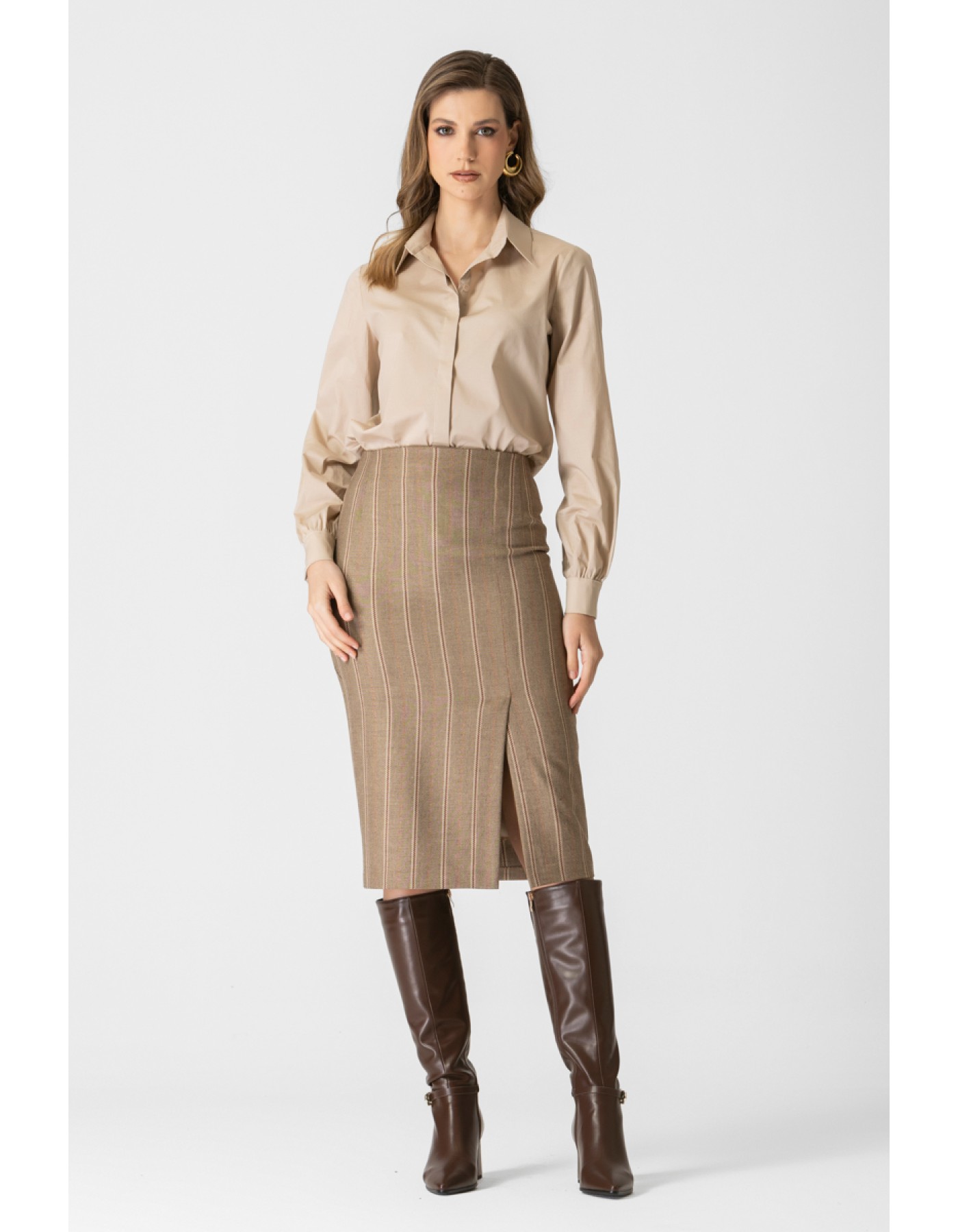 Φούστα Ριγέ Lurex Goldy