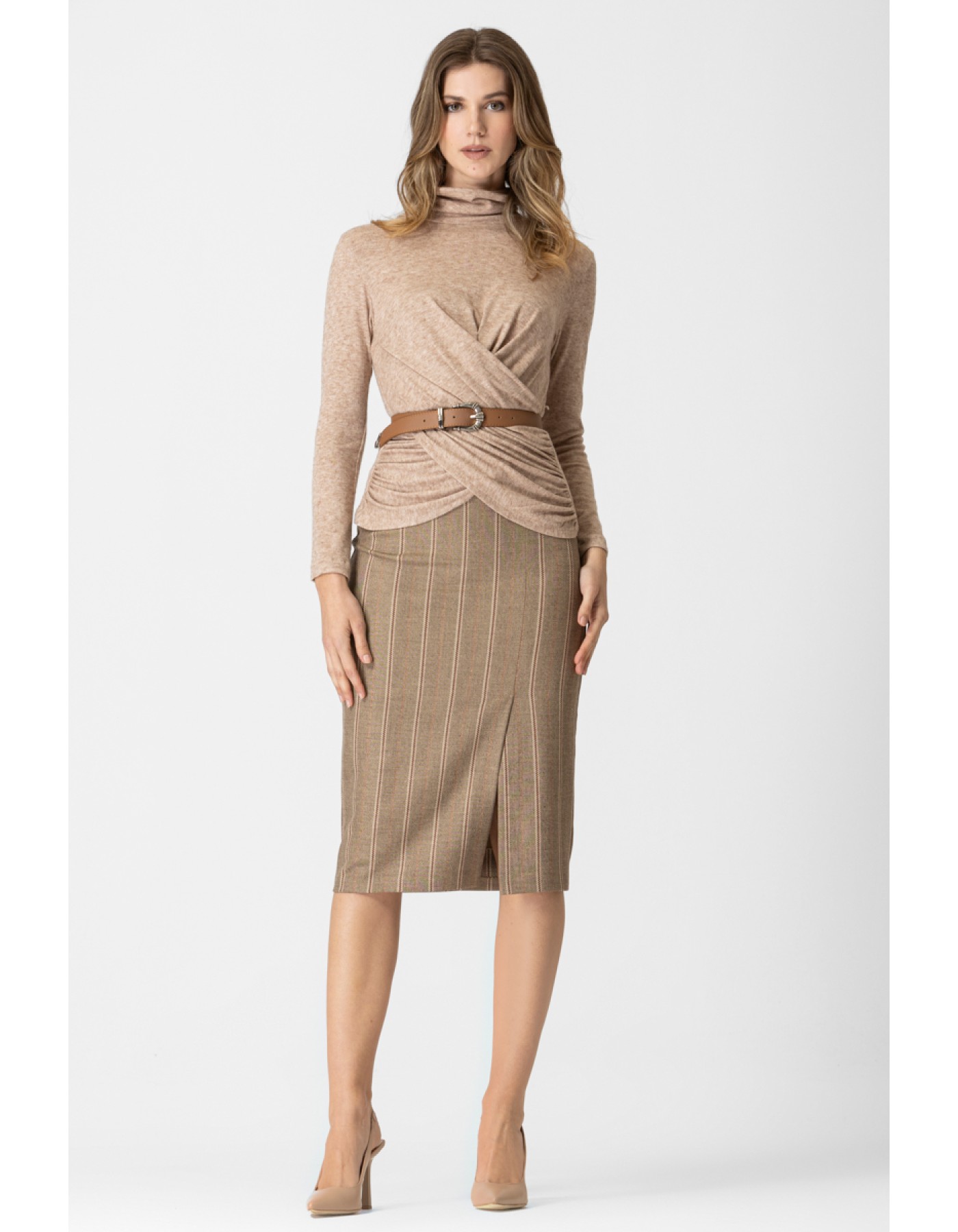 Φούστα Ριγέ Lurex Goldy