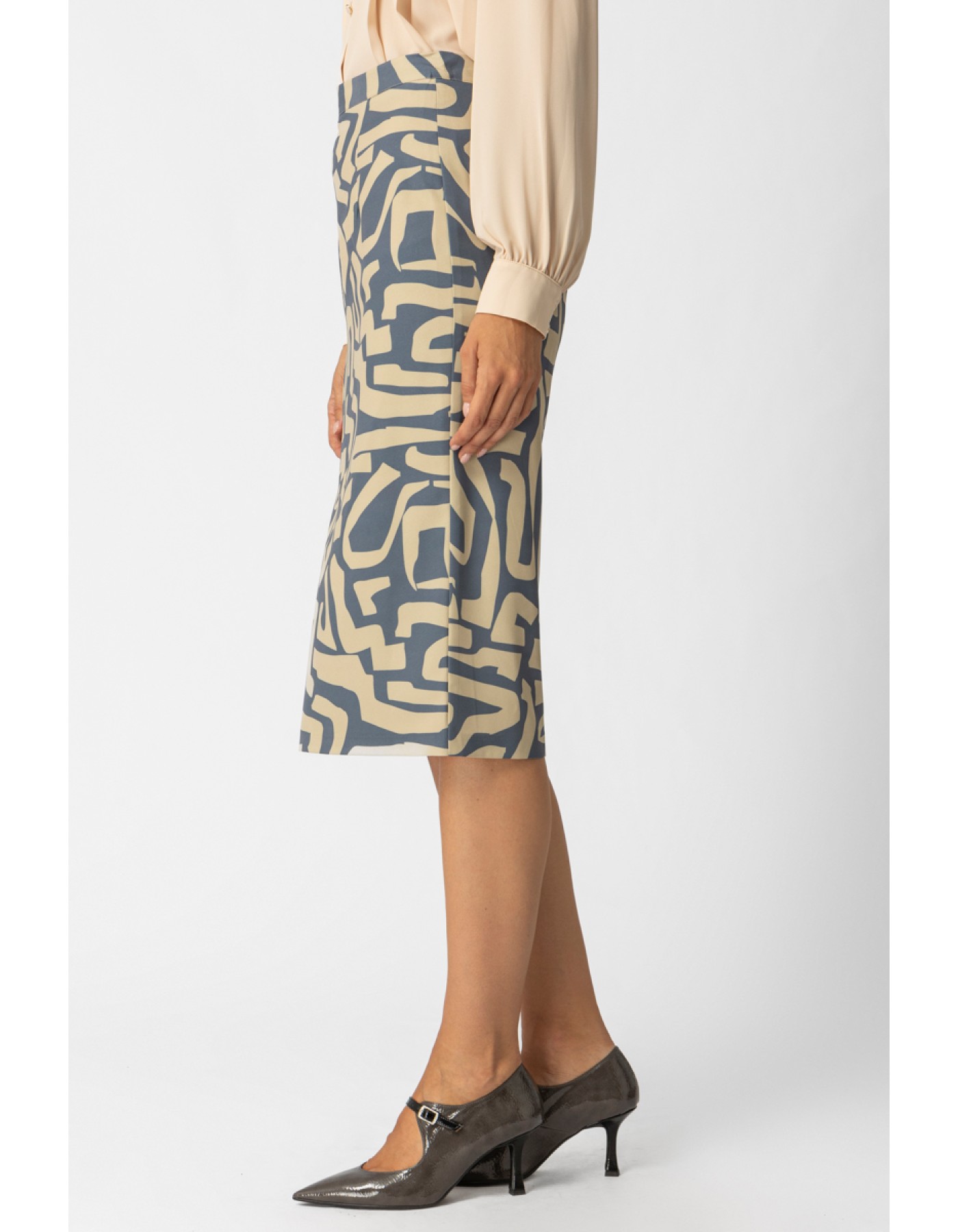 Φούστα κρεπ εμπριμέ Layla