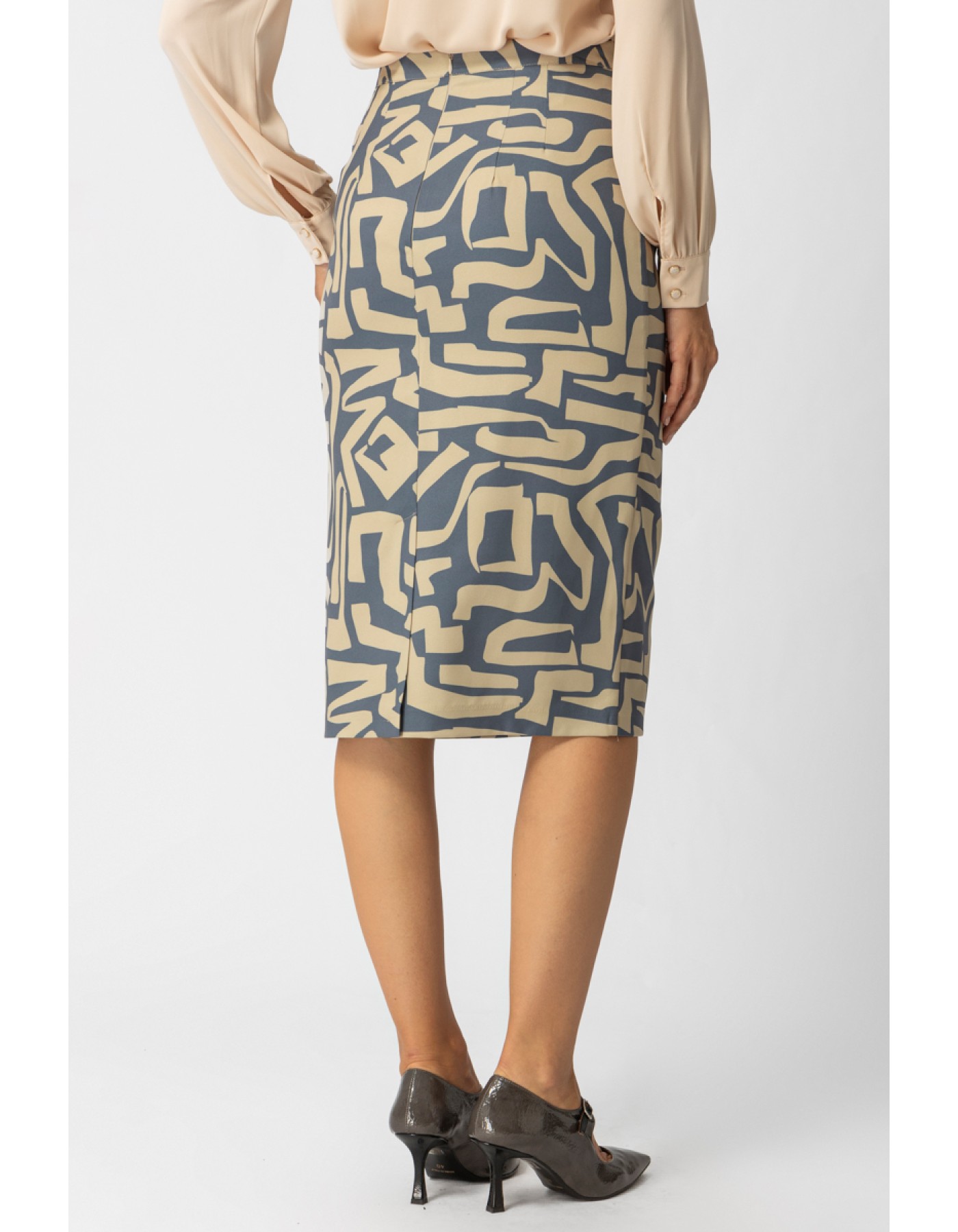 Φούστα κρεπ εμπριμέ Layla