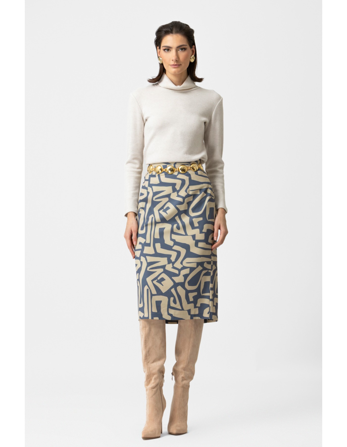 Φούστα κρεπ εμπριμέ Layla