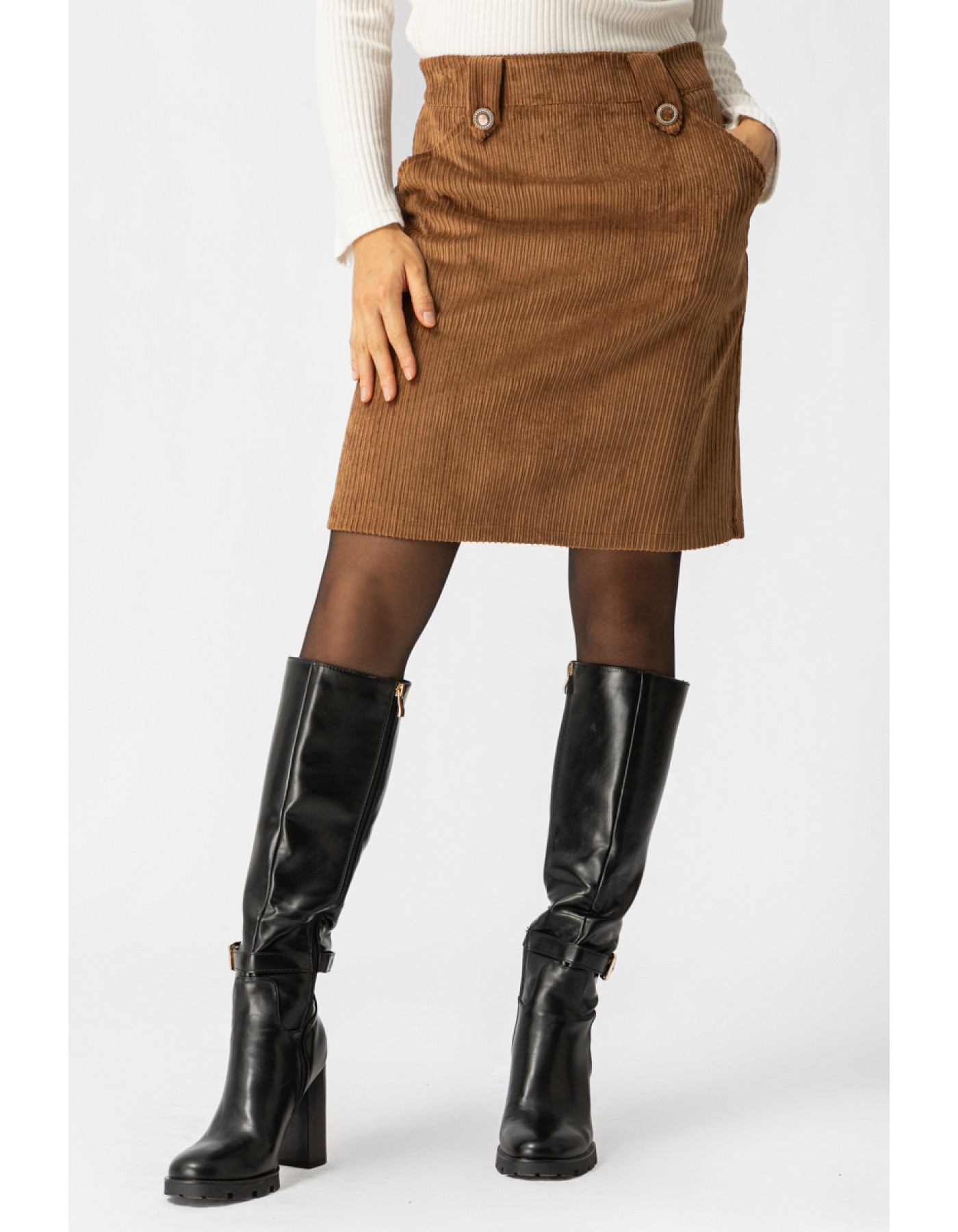 Φούστα κοτλέ ελαστική