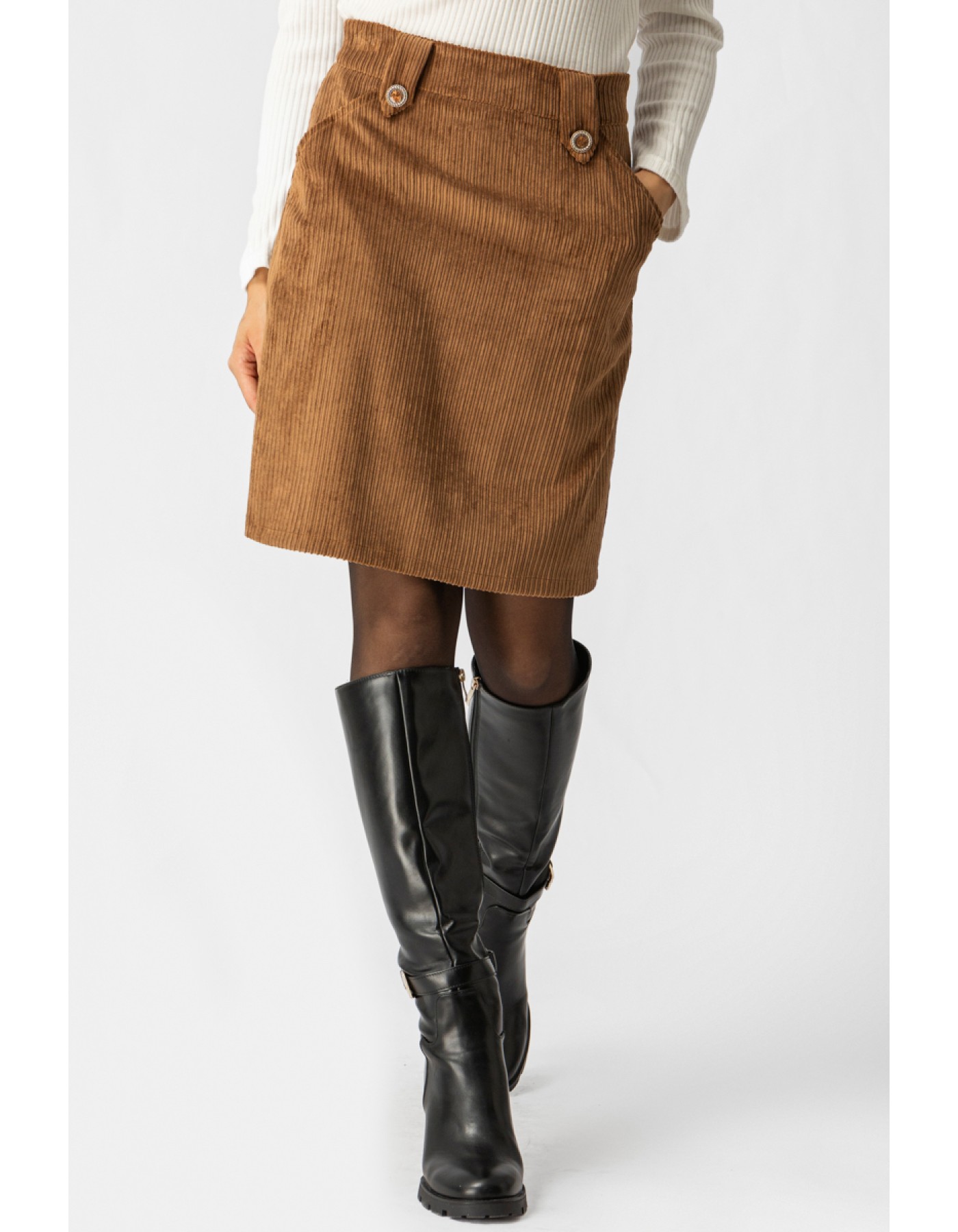 Φούστα κοτλέ ελαστική