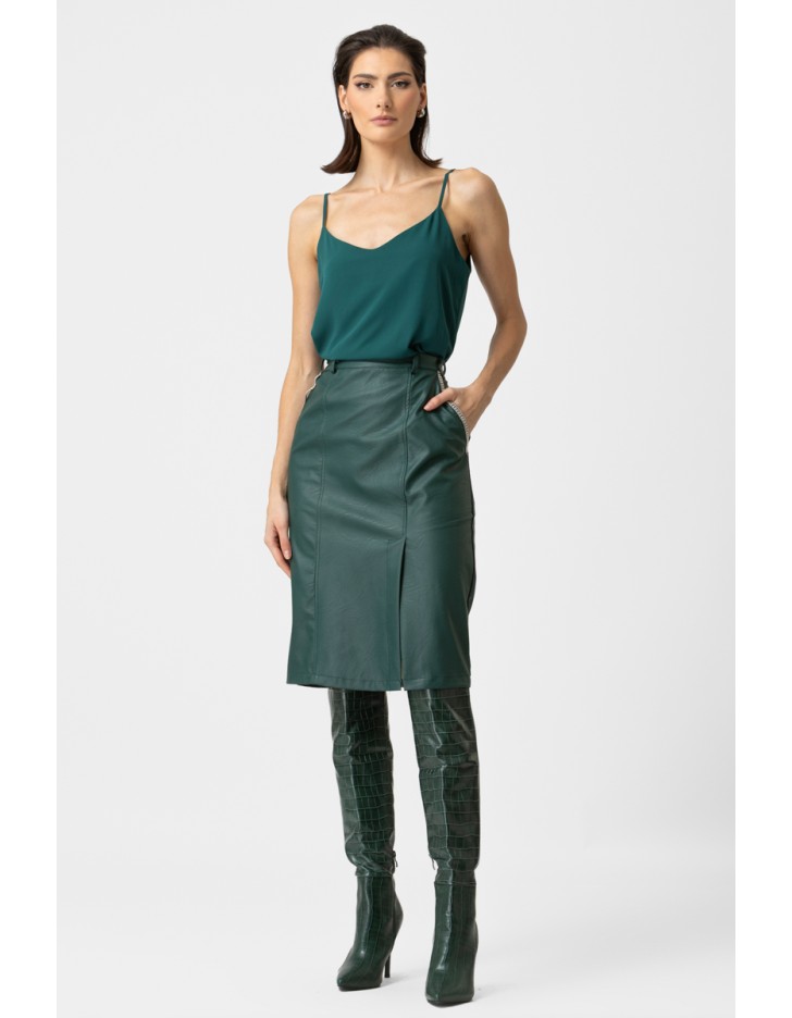 Φούστα δερματίνη σχίσιμο Original Φούστα δερματίνη σχίσιμο Original