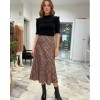 Φούστα σατέν λεοπάρ λοξή