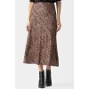 Φούστα σατέν λεοπάρ λοξή