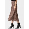 Φούστα σατέν λεοπάρ λοξή
