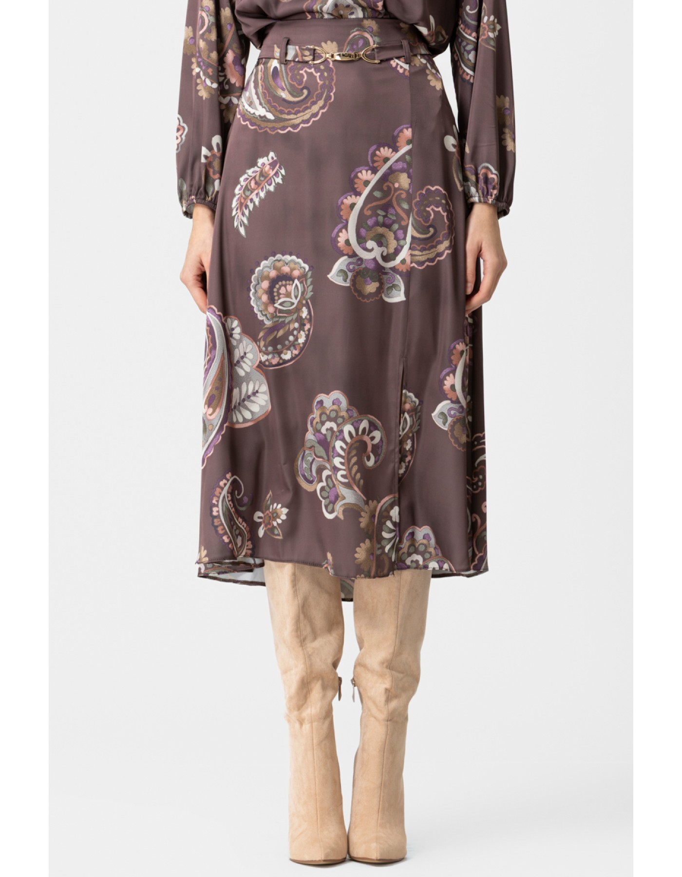 Φούστα σατέν σχίσιμο Angelica Φούστα σατέν σχίσιμο Angelica