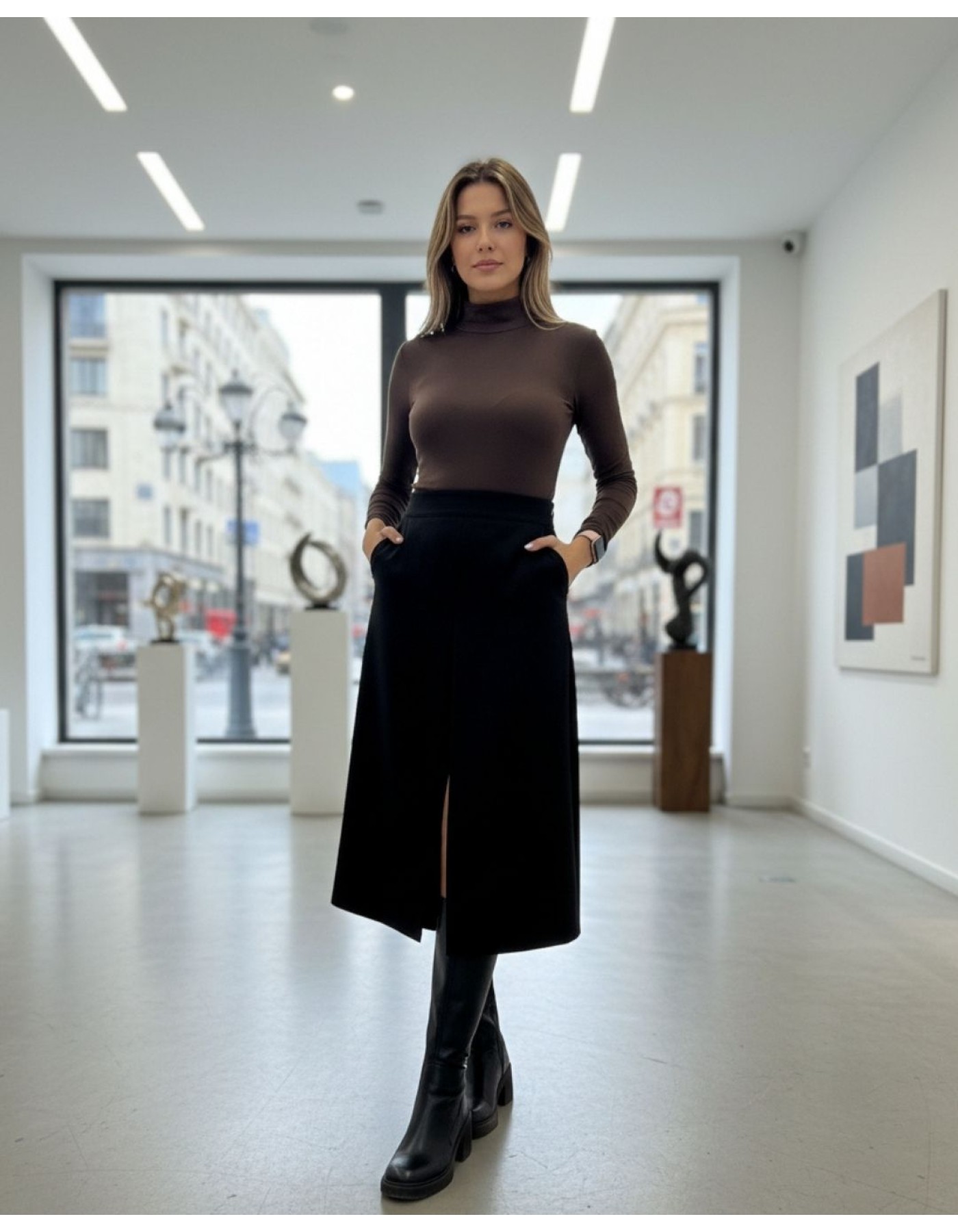 Φούστα κρεπ πιέτες Jessica