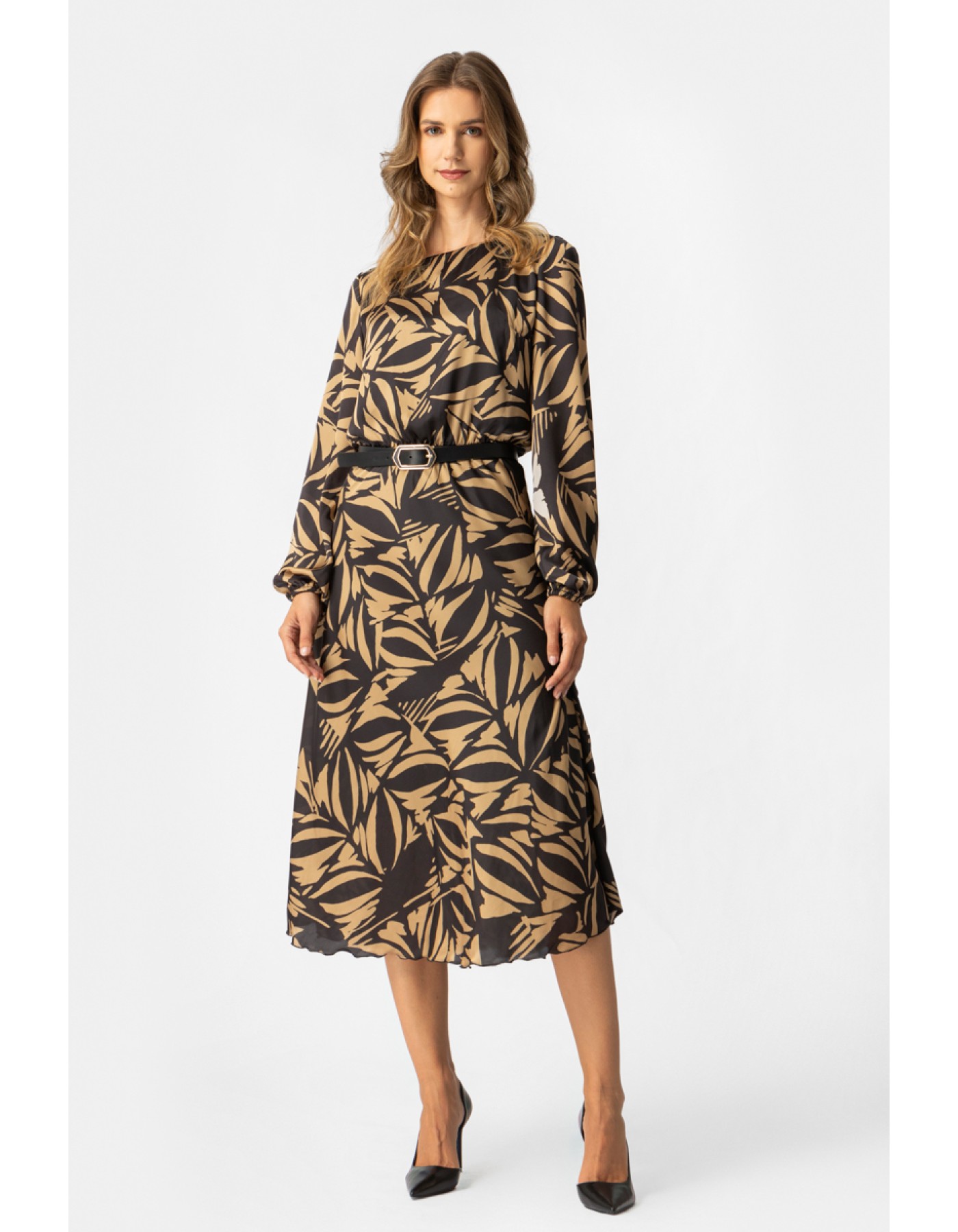 Φόρεμα εμπριμέ σατέν Joanna