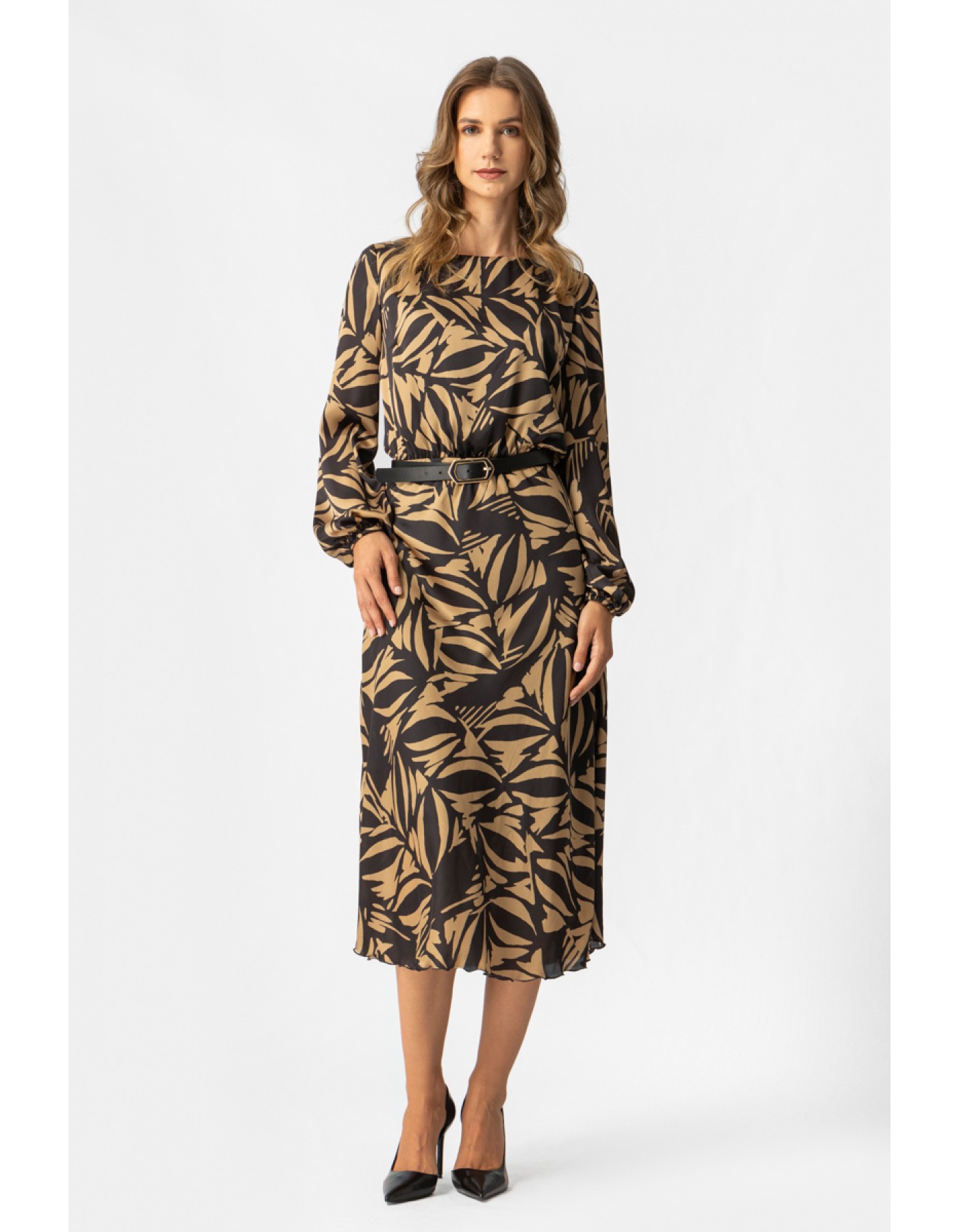 Φόρεμα εμπριμέ σατέν Joanna