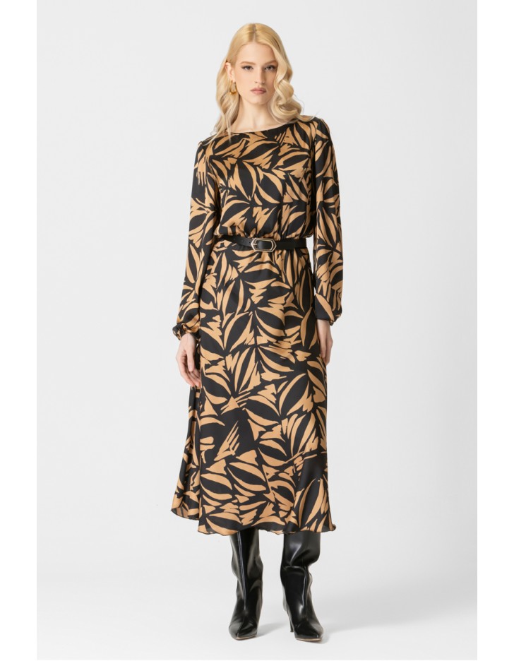 Φόρεμα εμπριμέ σατέν Joanna