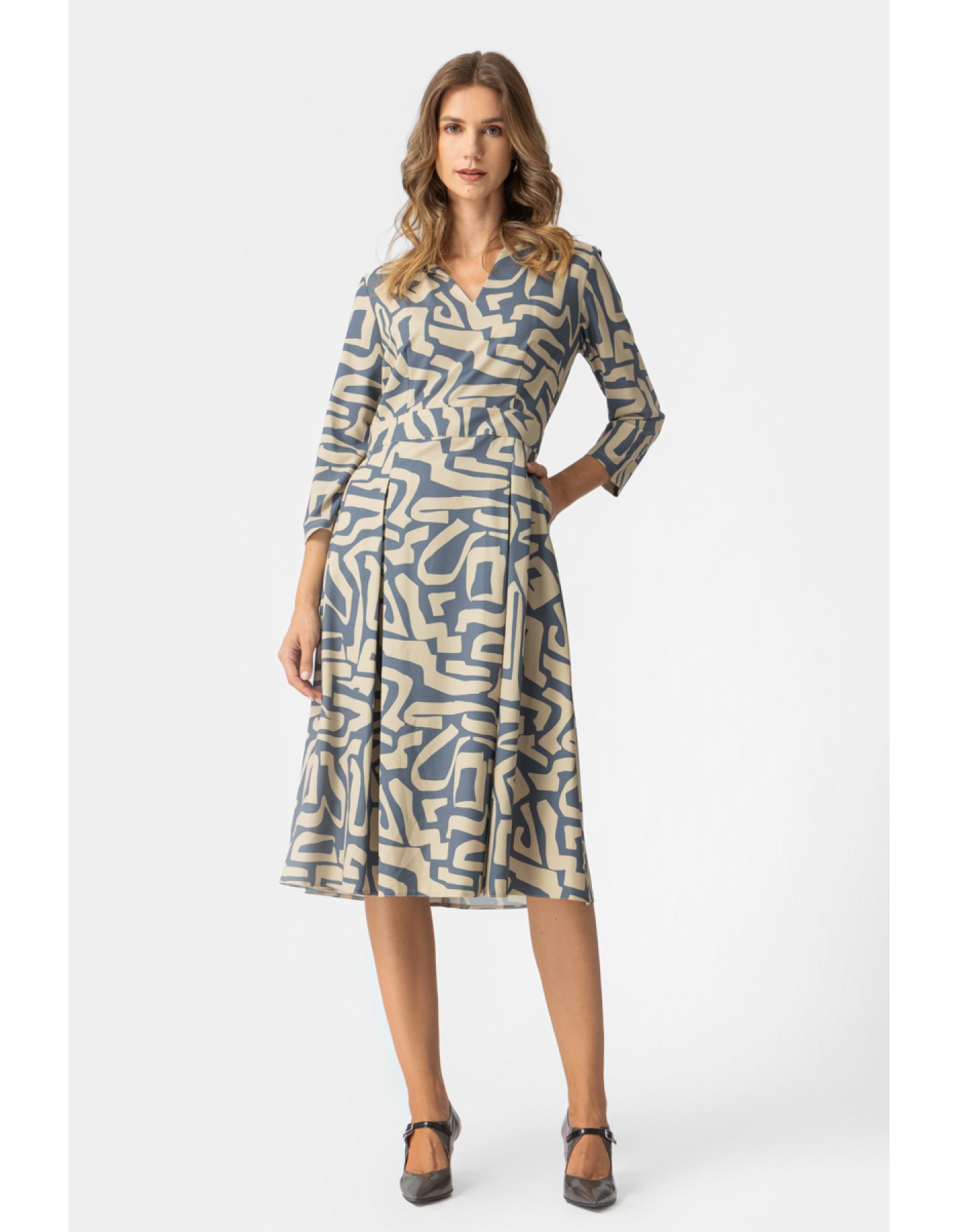 Φόρεμα εμπριμέ κρεπ Zoli