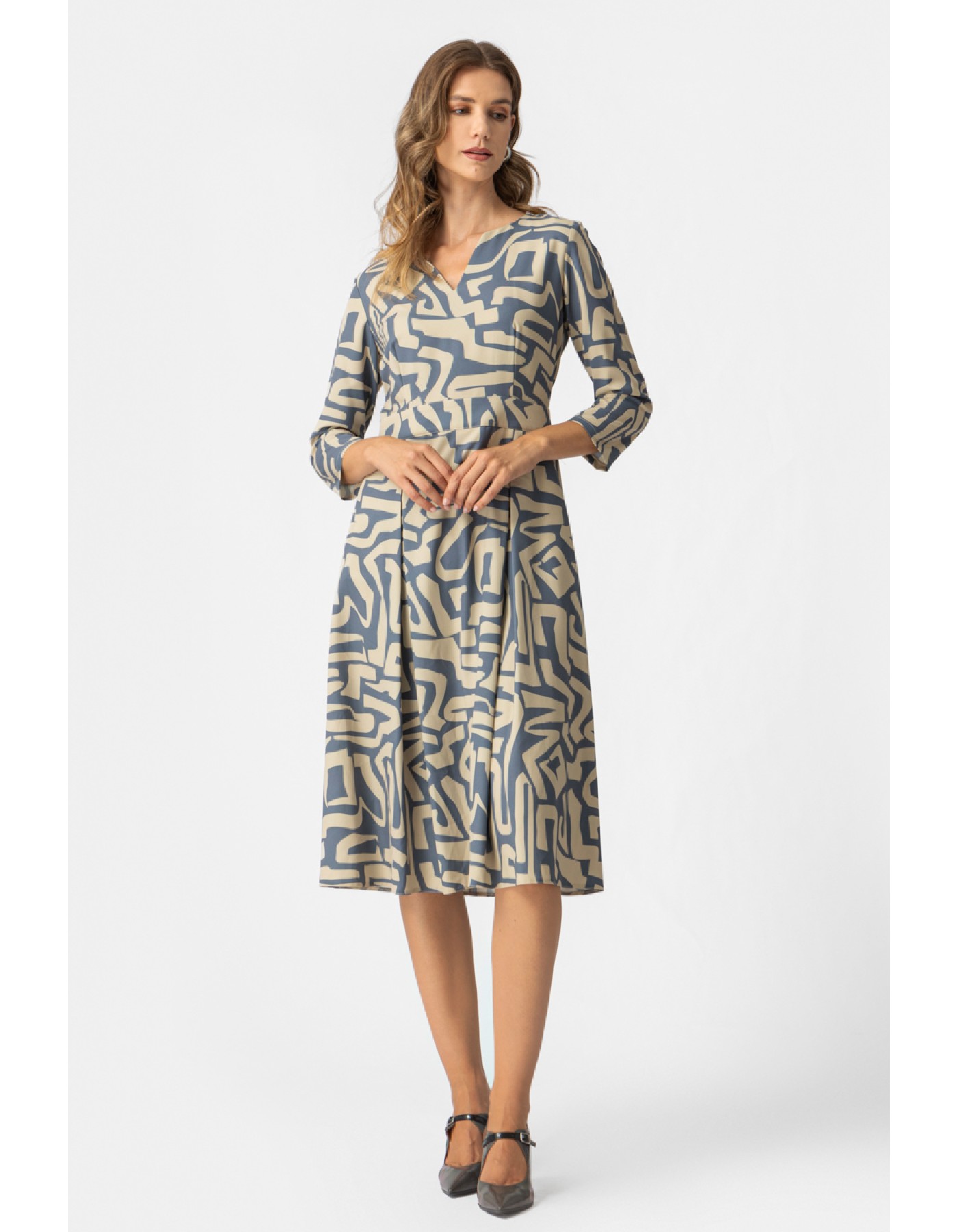 Φόρεμα εμπριμέ κρεπ Zoli