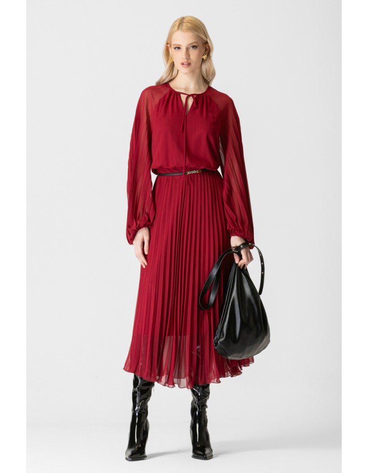 Φόρεμα διαφάνεια πλισέ Crown