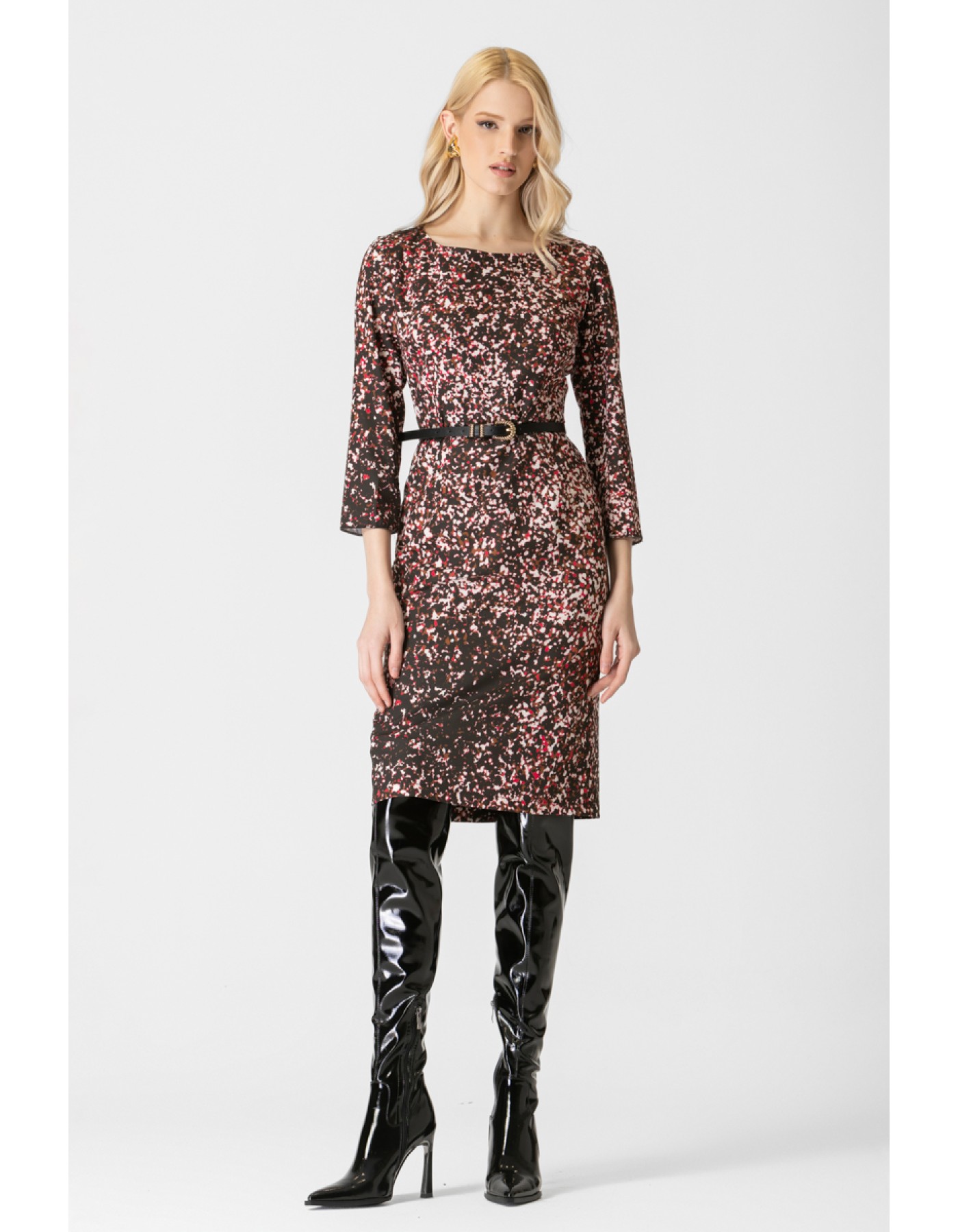 Φόρεμα εμπριμέ κρεπ Julia