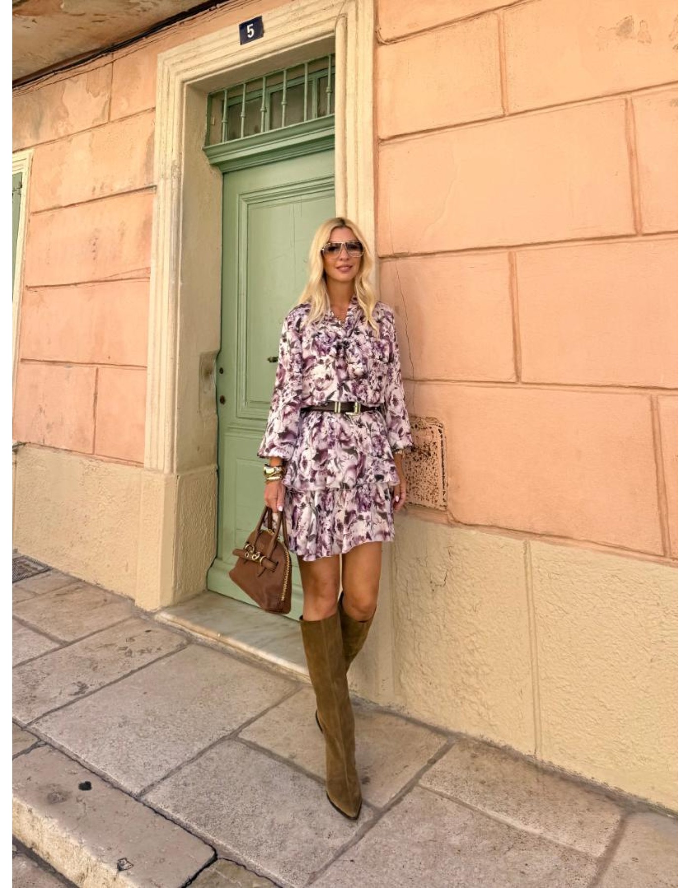 Φόρεμα εμπριμέ διαφάνεια silky touch