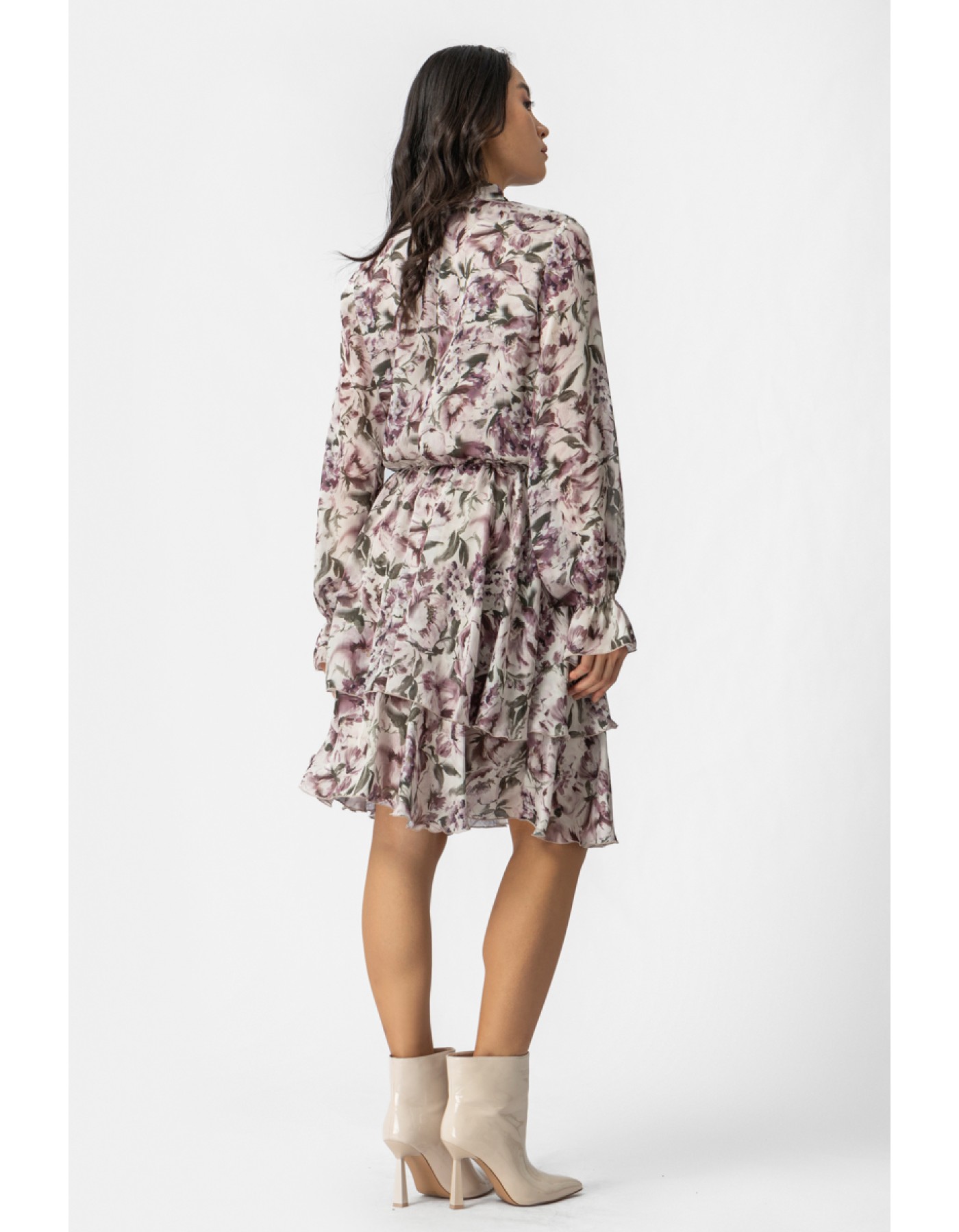 Φόρεμα εμπριμέ διαφάνεια silky touch