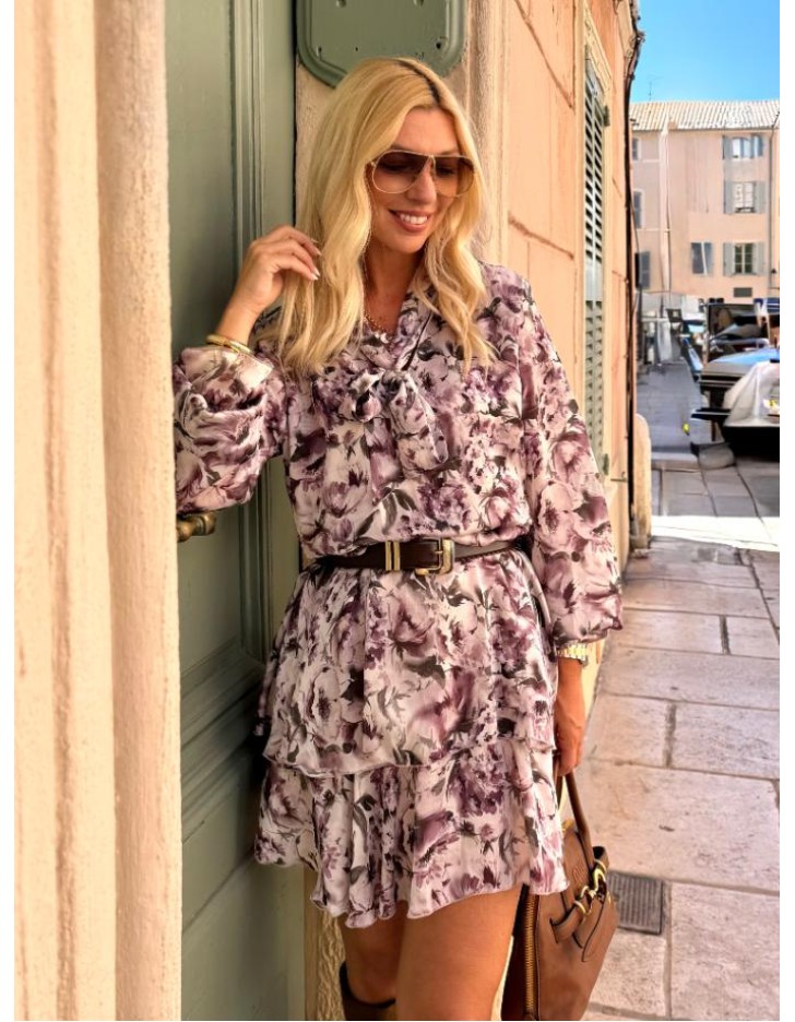 Φόρεμα εμπριμέ διαφάνεια silky touch