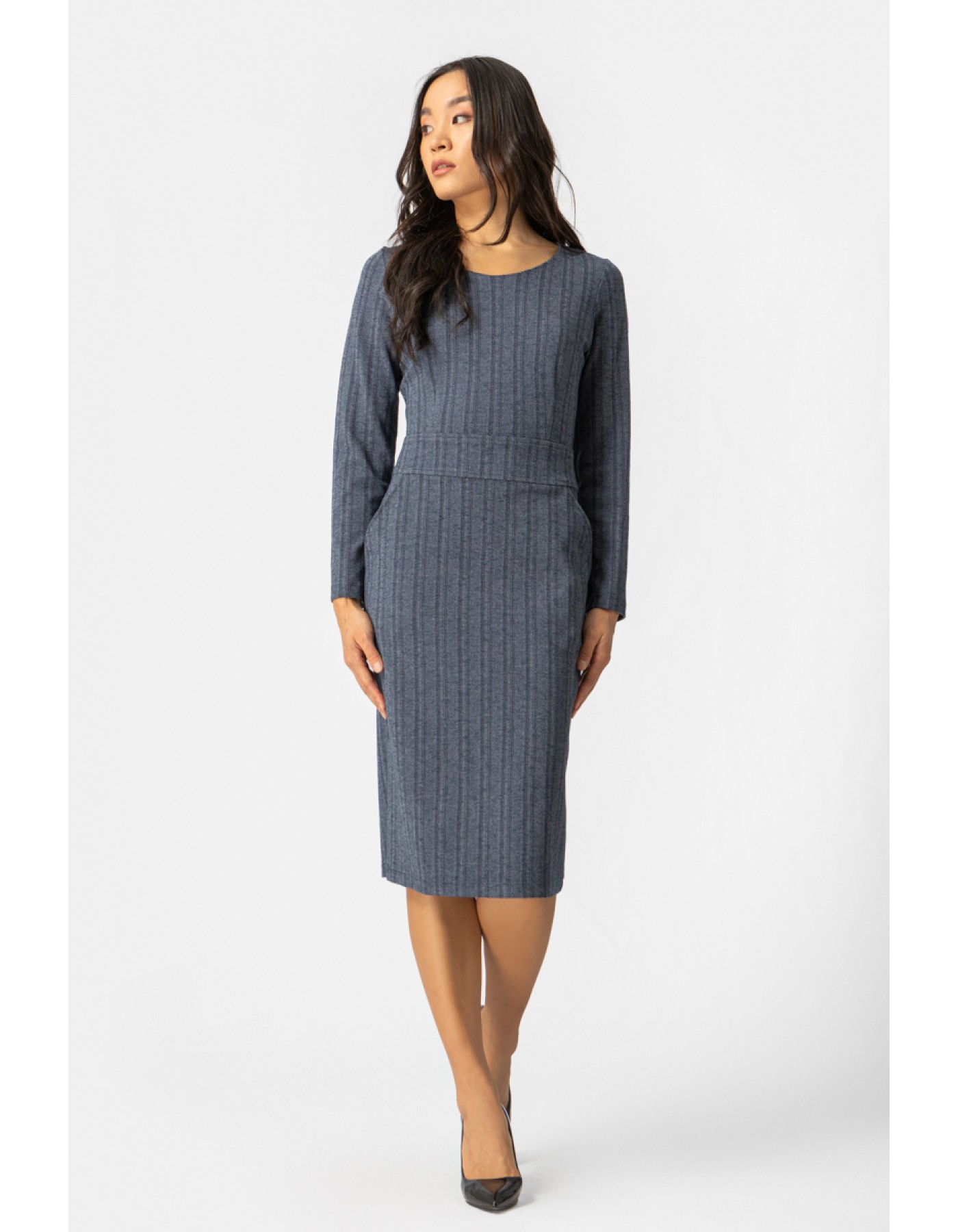 Φόρεμα ζακάρ ελαστικό Denim look