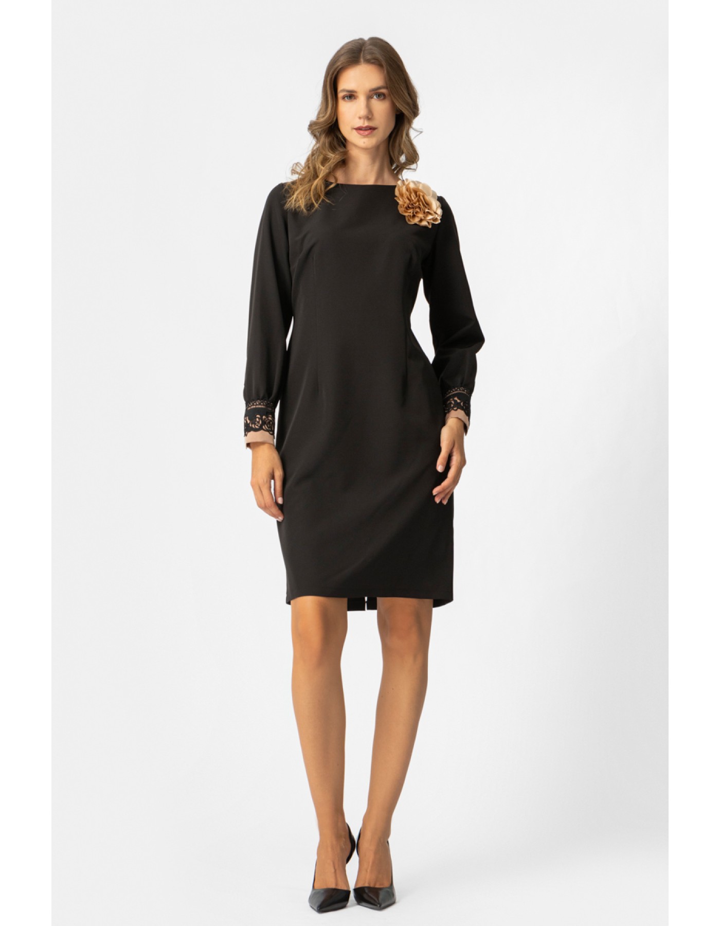 Φόρεμα κρεπ λουλούδι