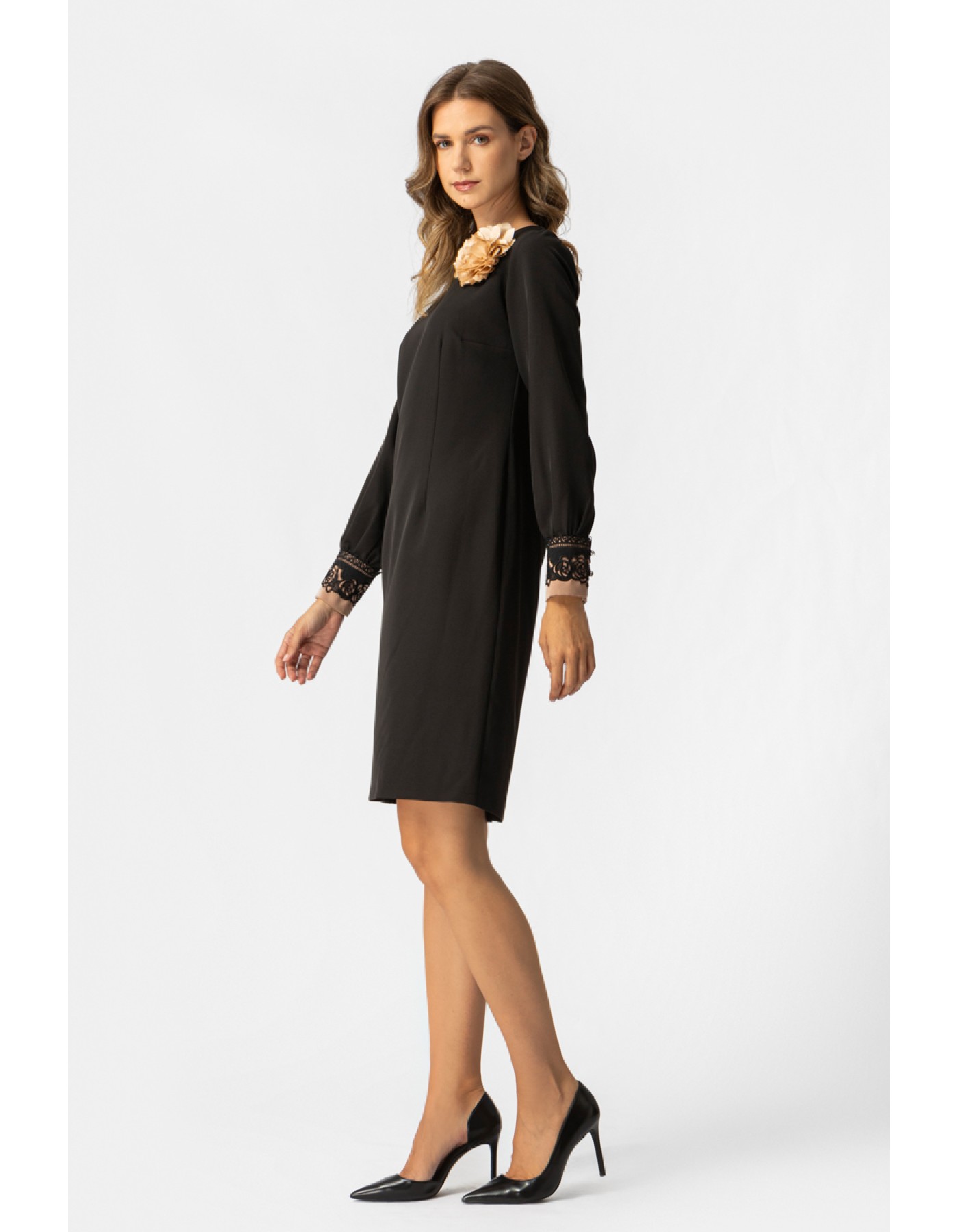 Φόρεμα κρεπ λουλούδι