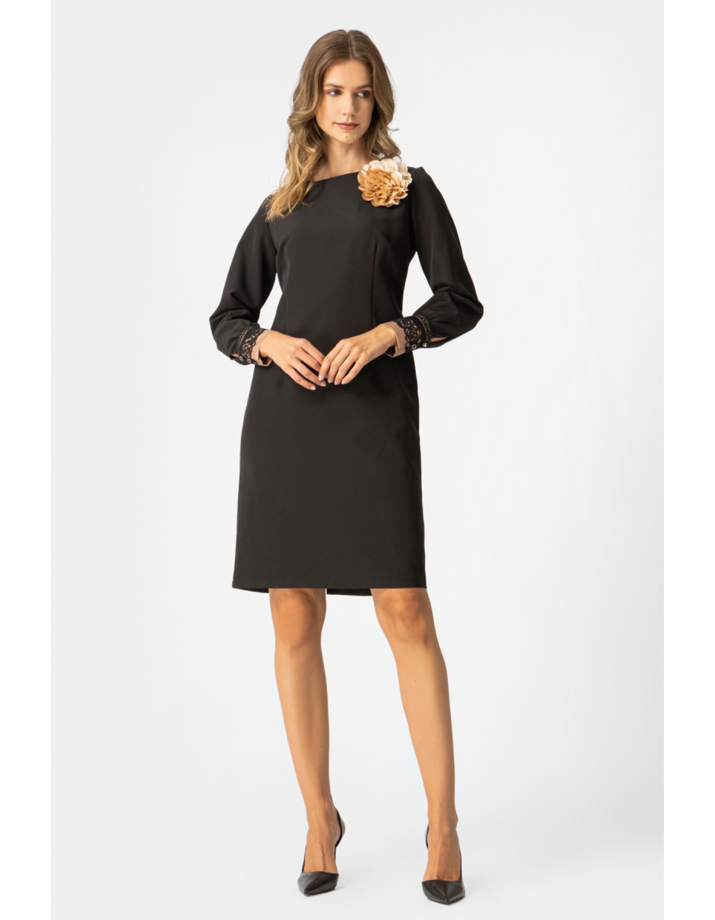 Φόρεμα κρεπ λουλούδι