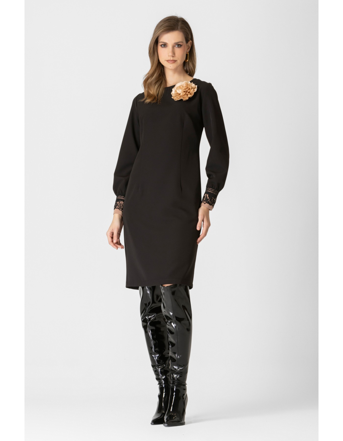 Φόρεμα κρεπ λουλούδι