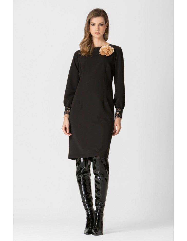 Φόρεμα κρεπ λουλούδι