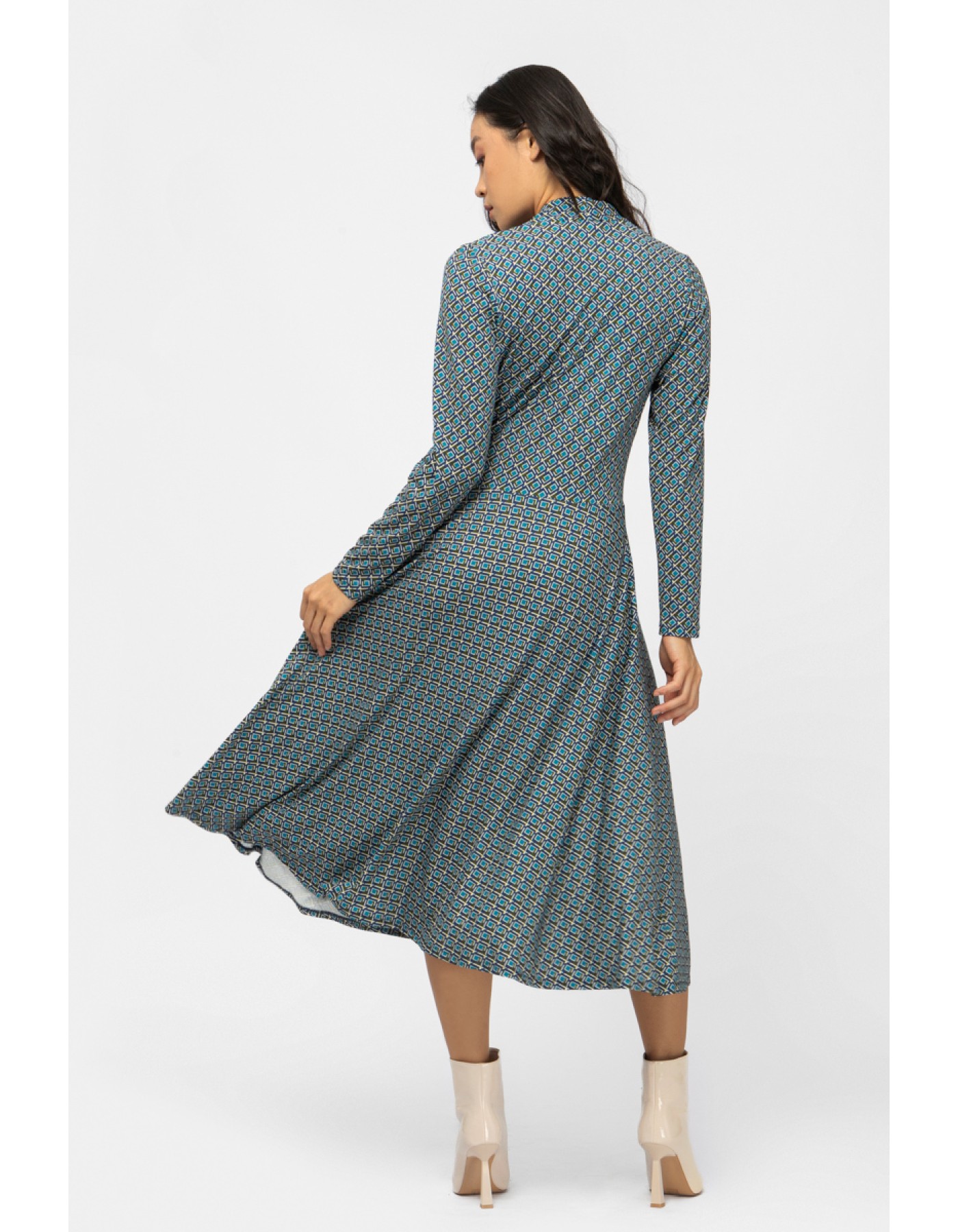 Φόρεμα jersey εμπριμέ ζώνη