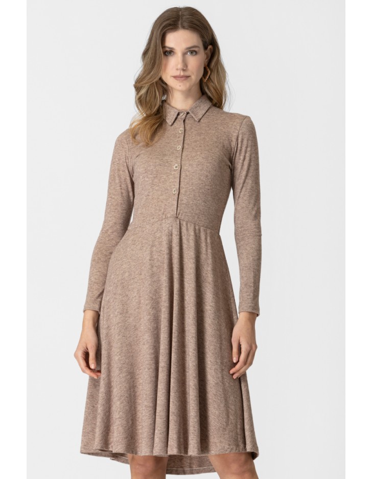 Φόρεμα πλεχτό γιακάς