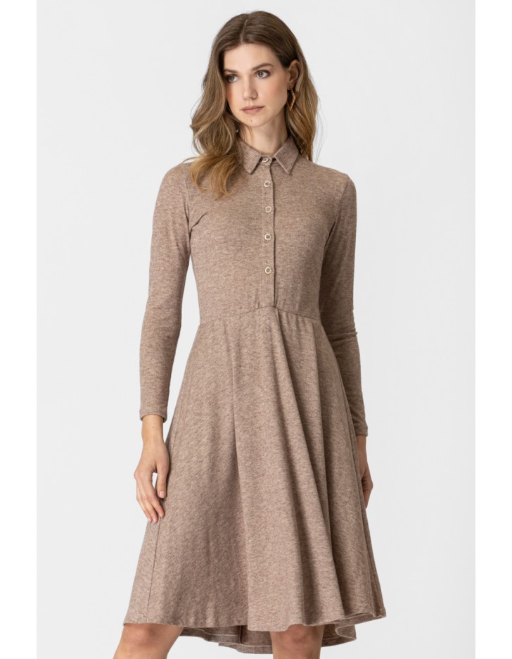 Φόρεμα πλεχτό γιακάς