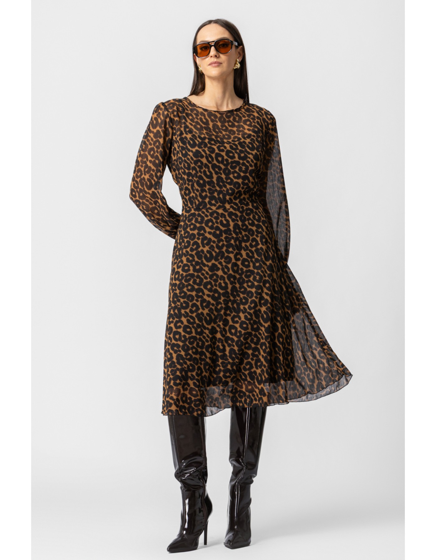 Διαφάνεια λεοπάρ φόρεμα Leo Διαφάνεια λεοπάρ φόρεμα Leo