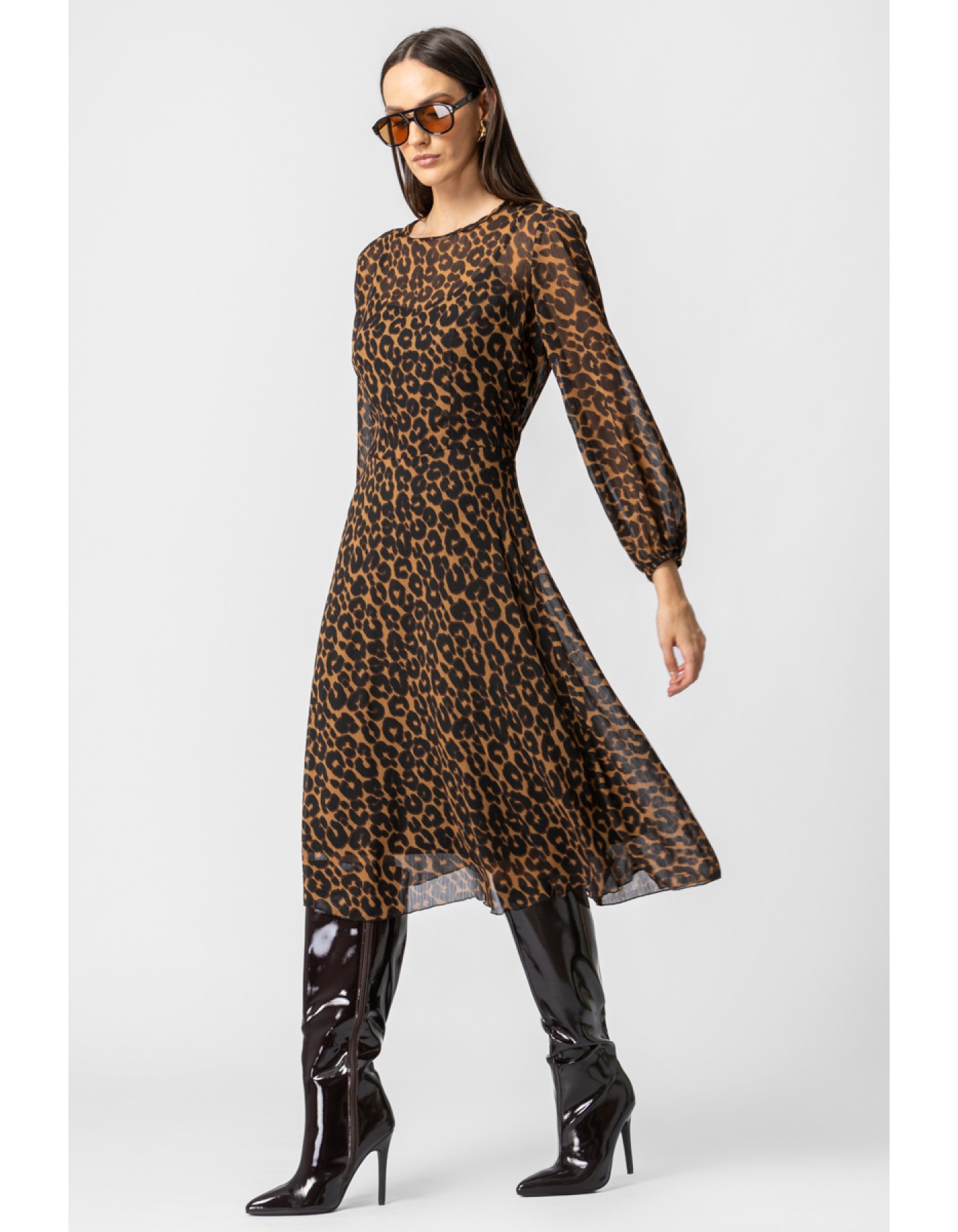 Διαφάνεια λεοπάρ φόρεμα Leo Διαφάνεια λεοπάρ φόρεμα Leo