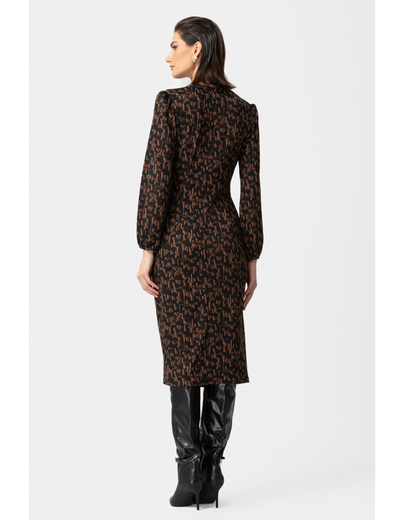 Φόρεμα πλεχτό εμπριμέ Nandia