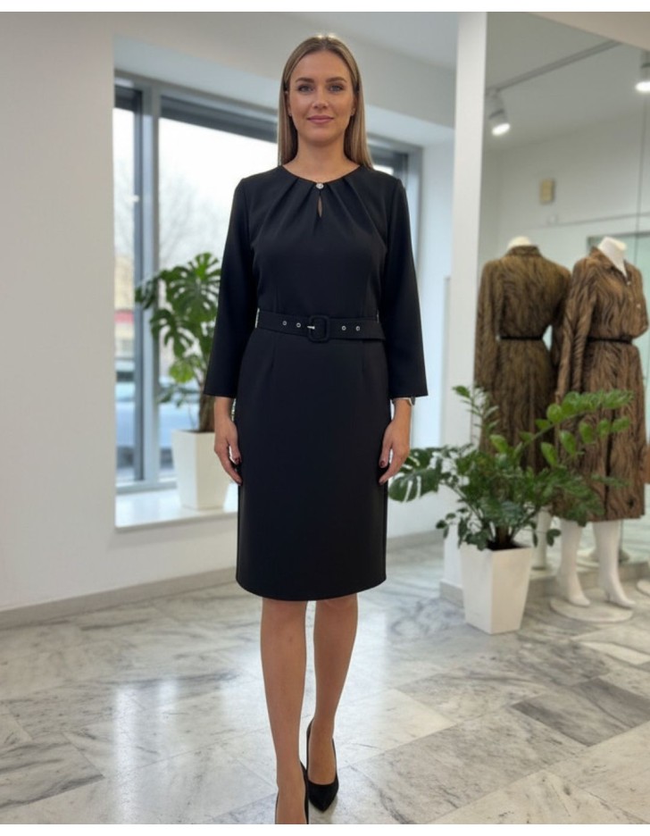 Φόρεμα κρεπ ζώνη Muffin