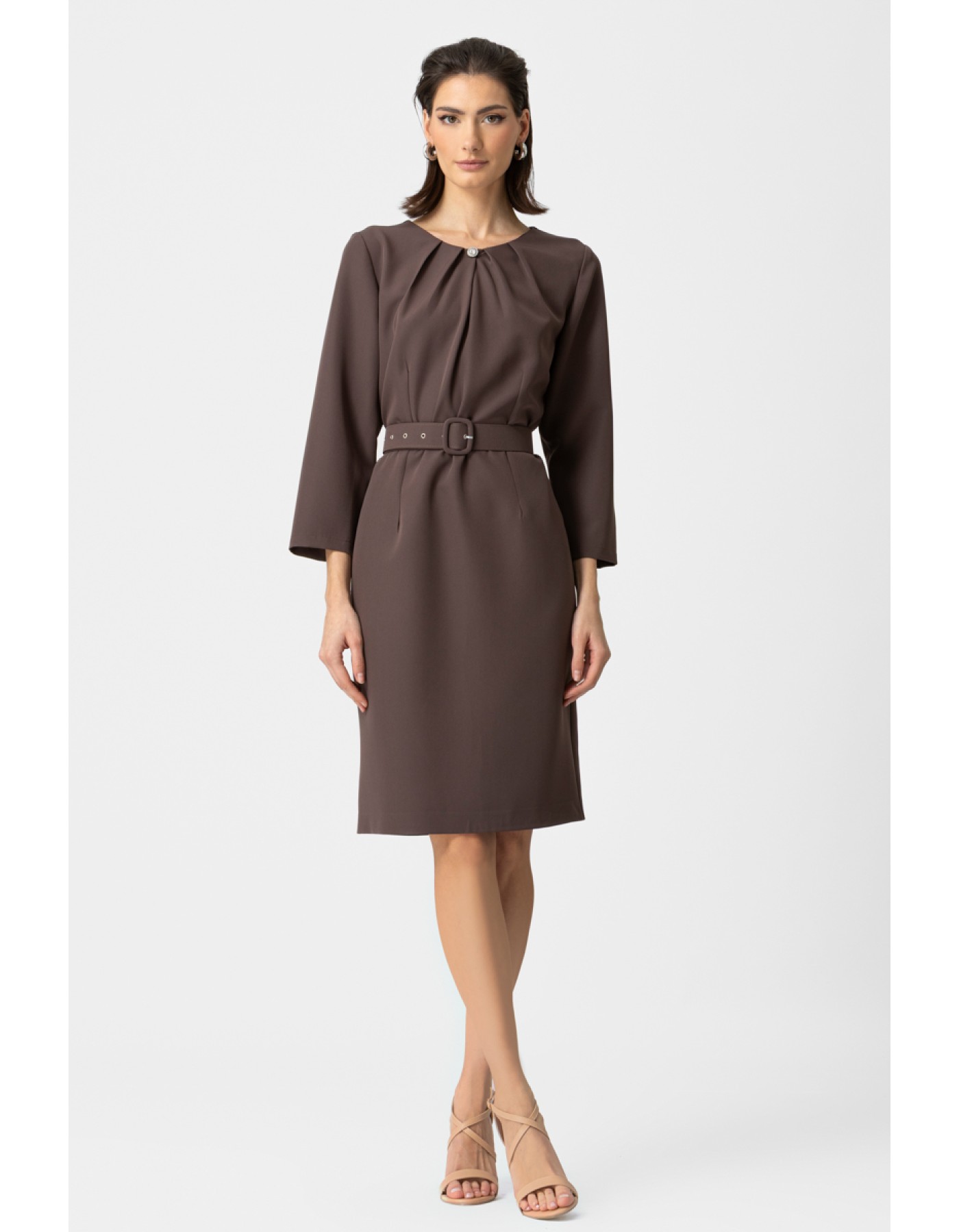 Φόρεμα κρεπ ζώνη Muffin