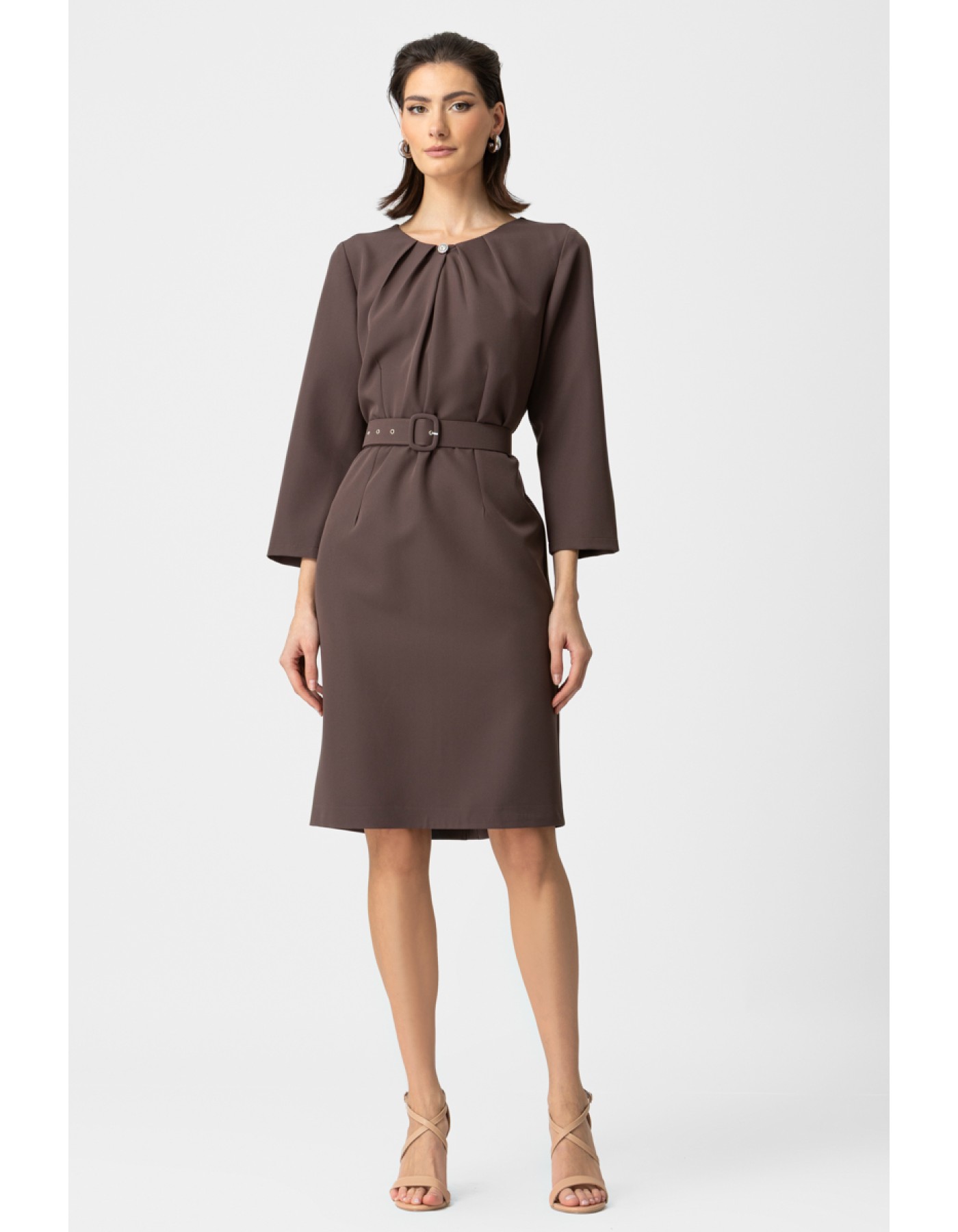 Φόρεμα κρεπ ζώνη Muffin