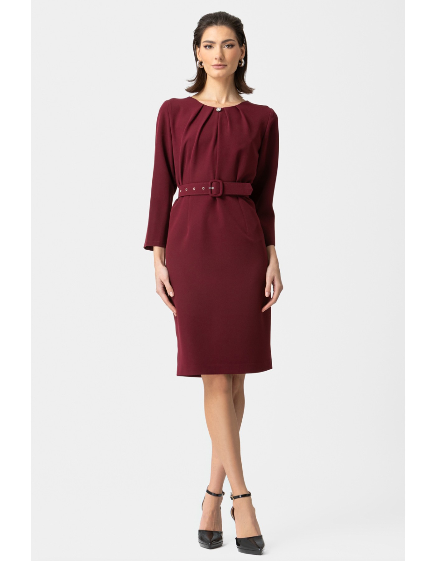 Φόρεμα κρεπ ζώνη Muffin