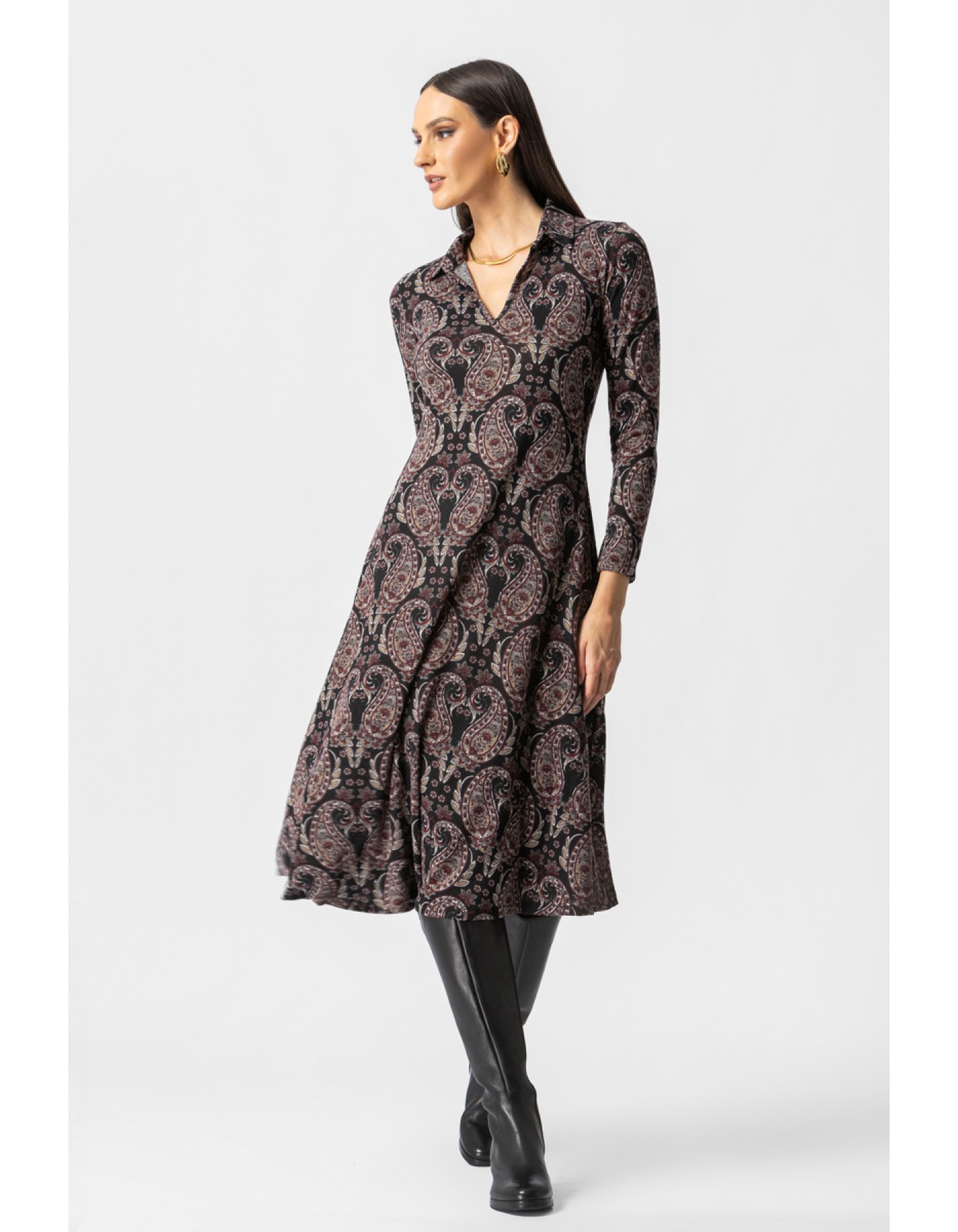 Φόρεμα πλεχτό γιακάς Margie