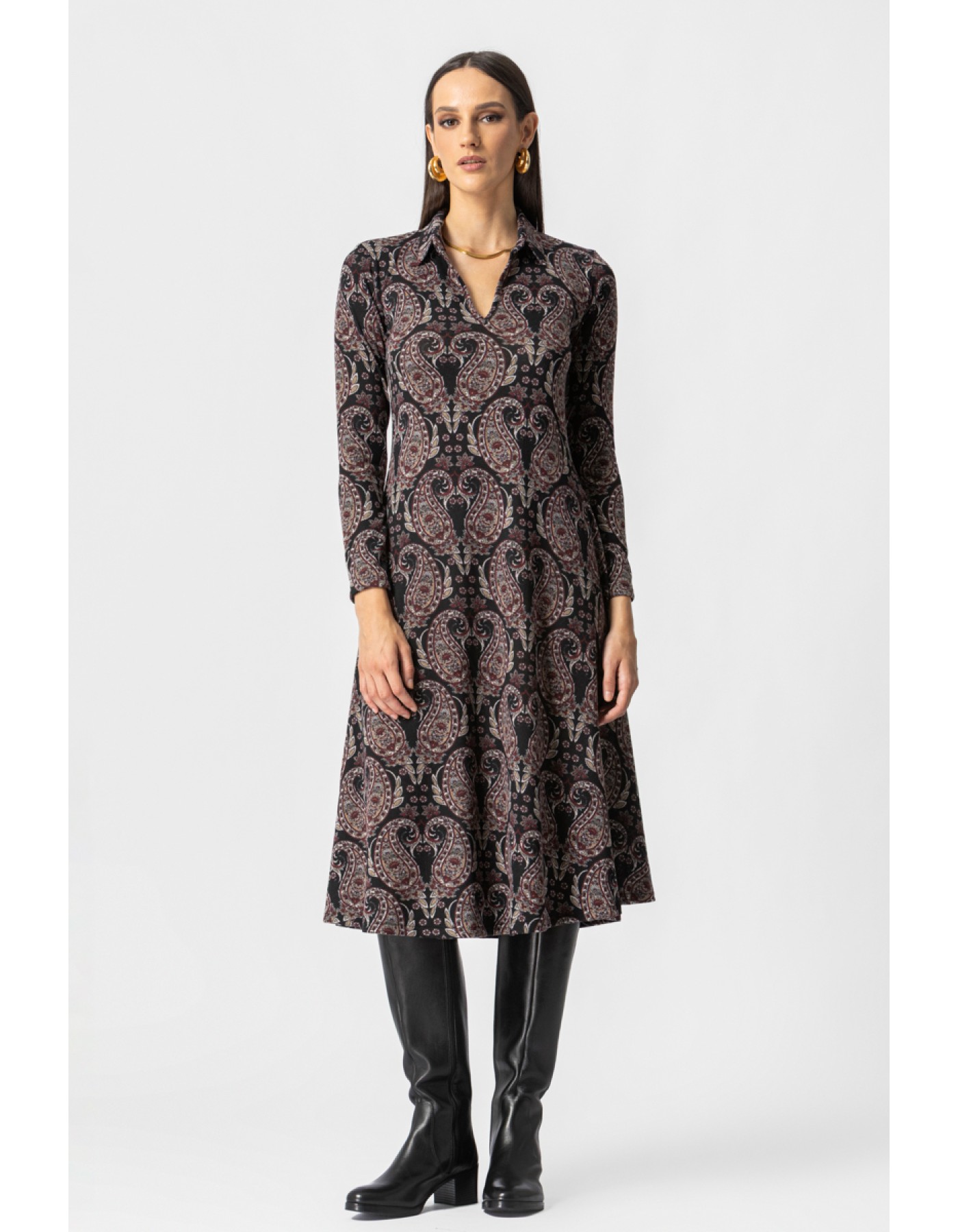 Φόρεμα πλεχτό γιακάς Margie