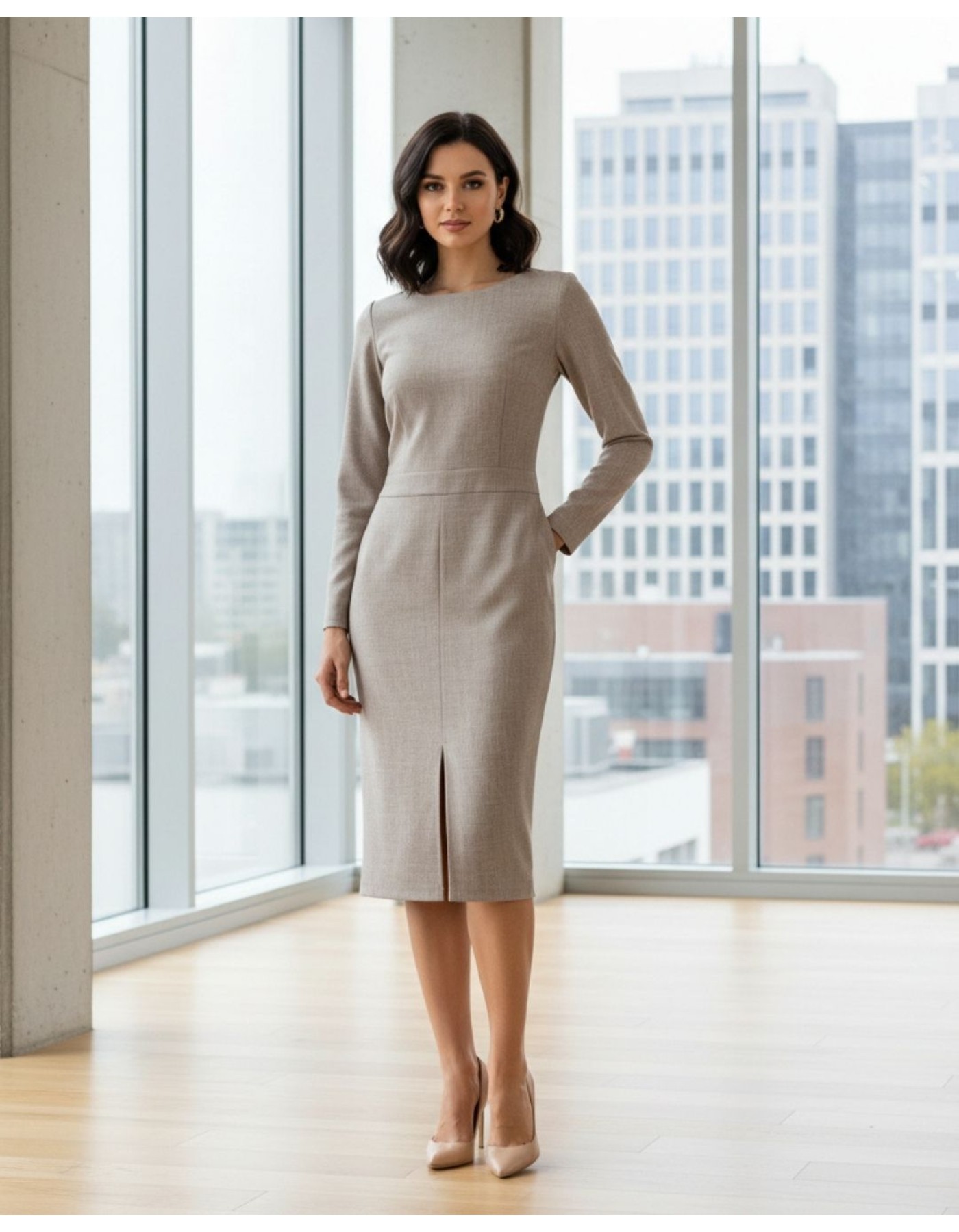 Φόρεμα μελανζέ ίσια γραμμή