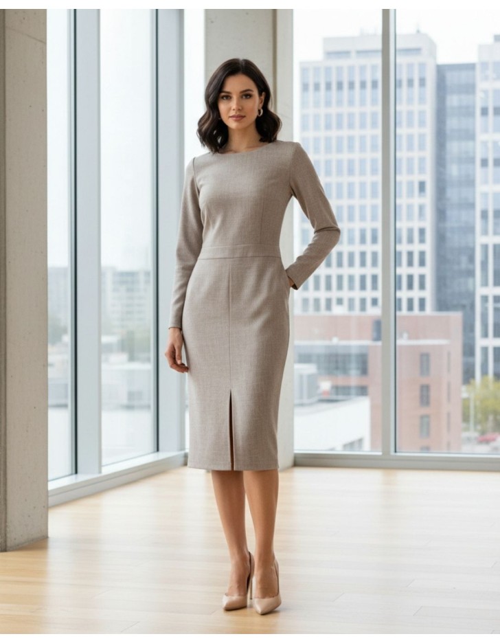 Φόρεμα μελανζέ ίσια γραμμή