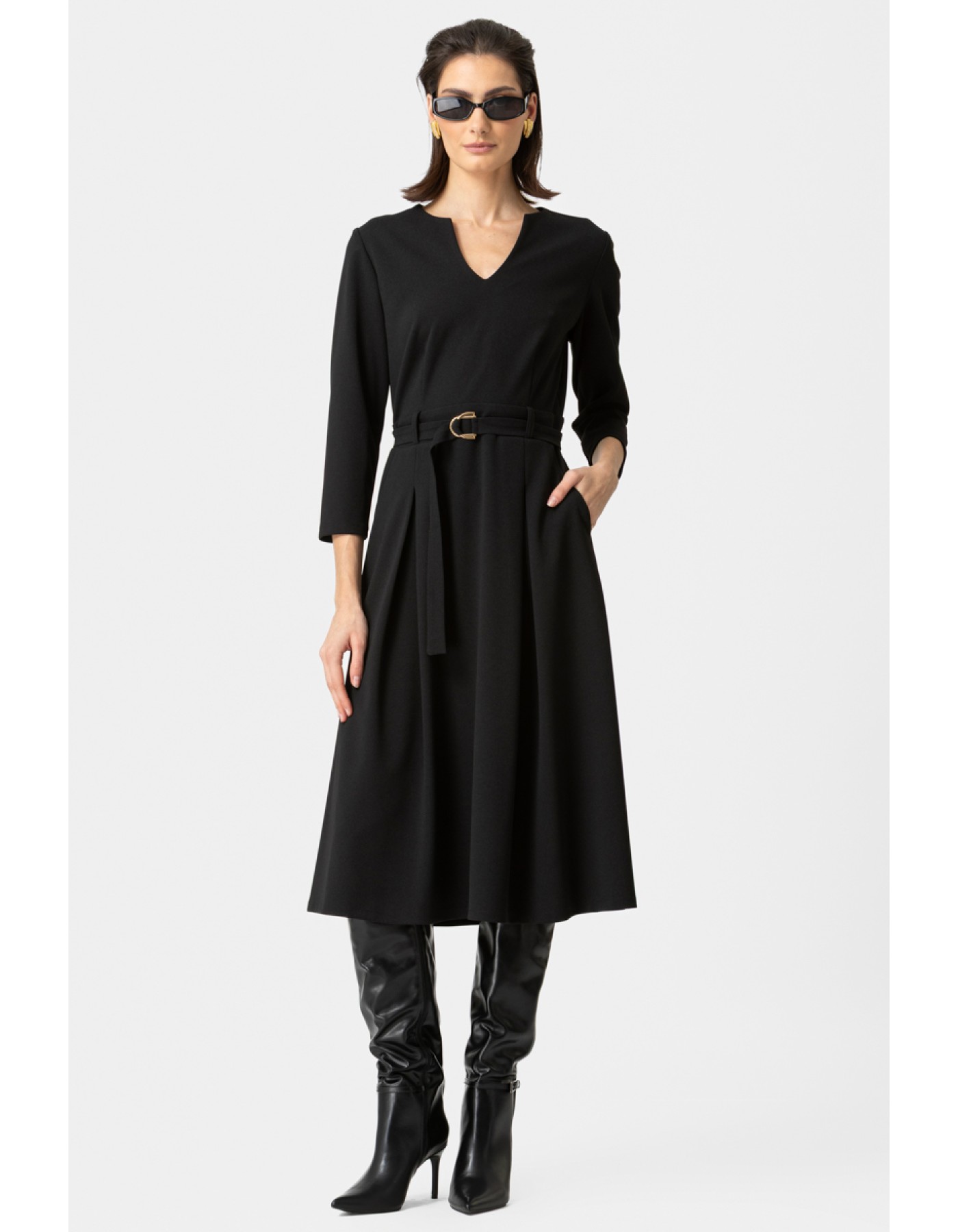 Φόρεμα Scuba Κρεπ ζώνη