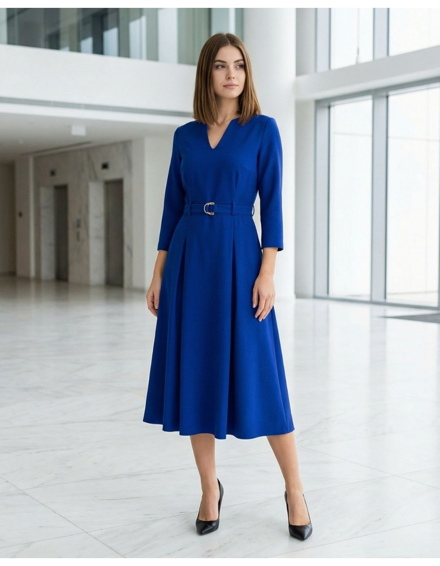 Φόρεμα Scuba Κρεπ ζώνη