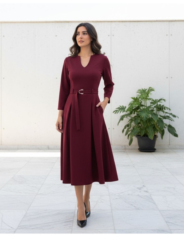 Φόρεμα Scuba Κρεπ ζώνη