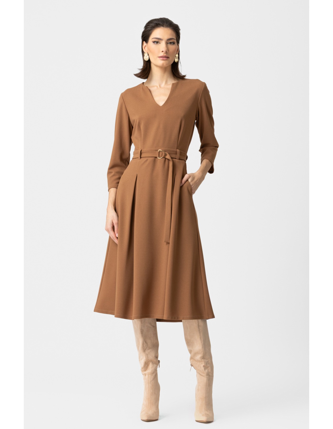 Φόρεμα Scuba Κρεπ ζώνη