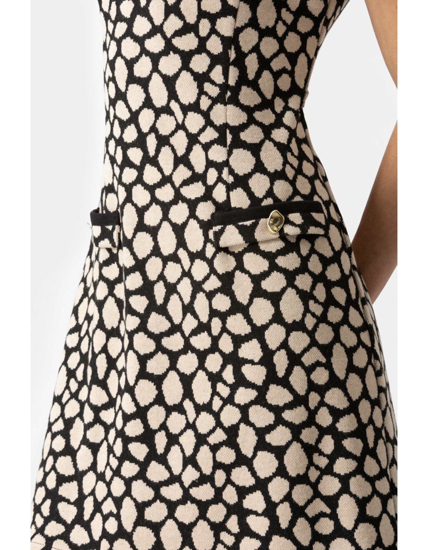 Φόρεμα λεοπάαρ χοντρό πλεχτό